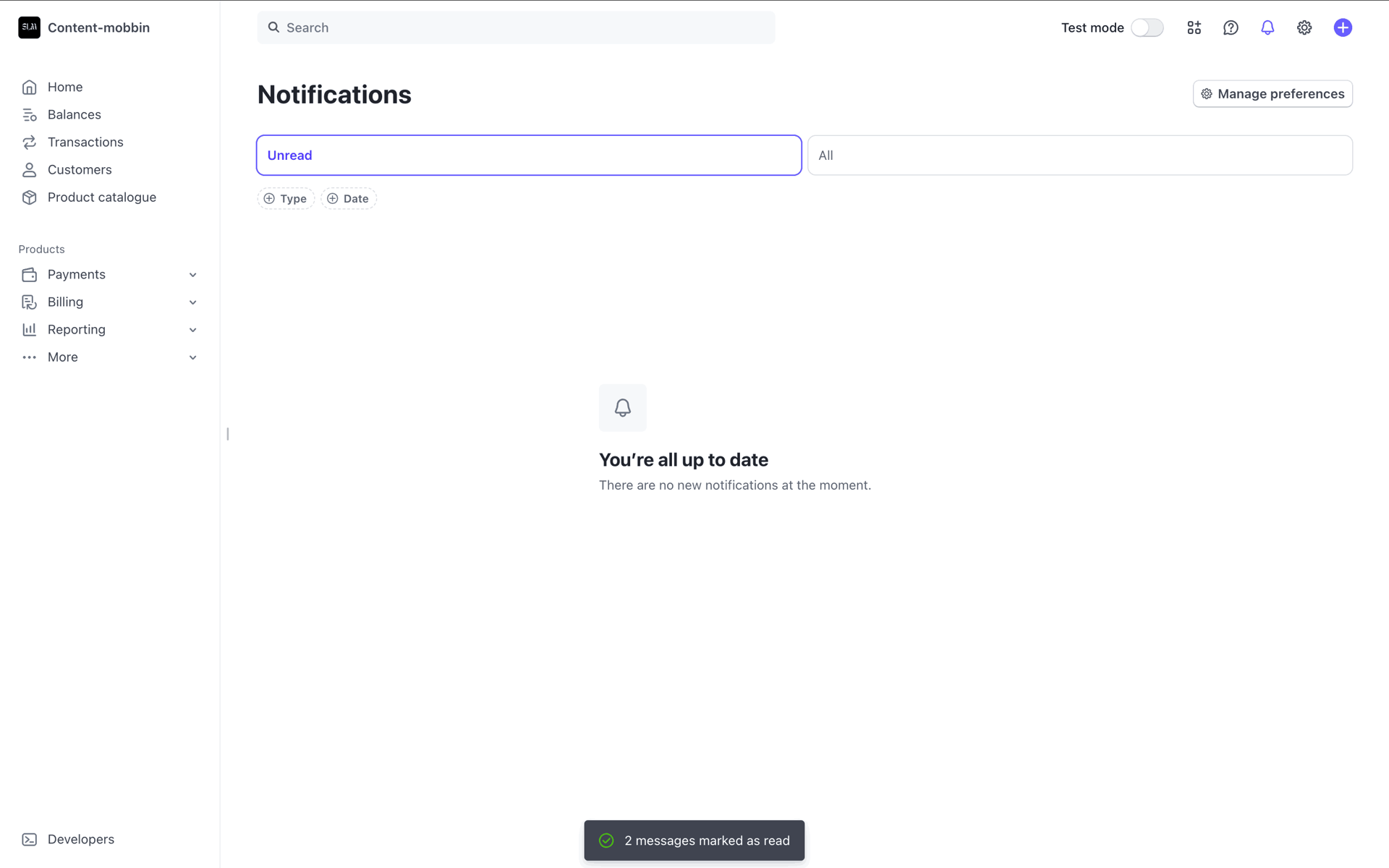 Stripe Web Business interface screenshot 9