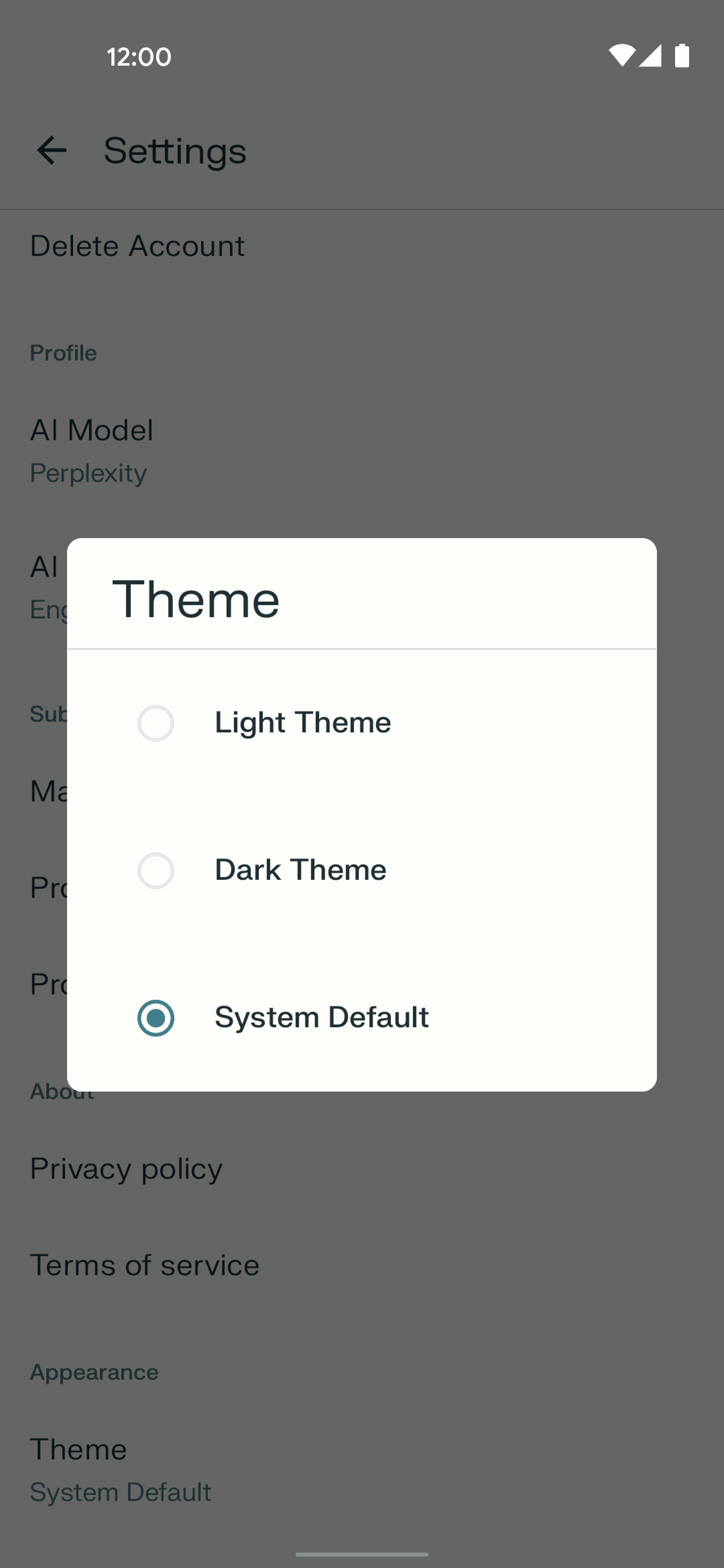 Perplexity Android AI interface screenshot 22