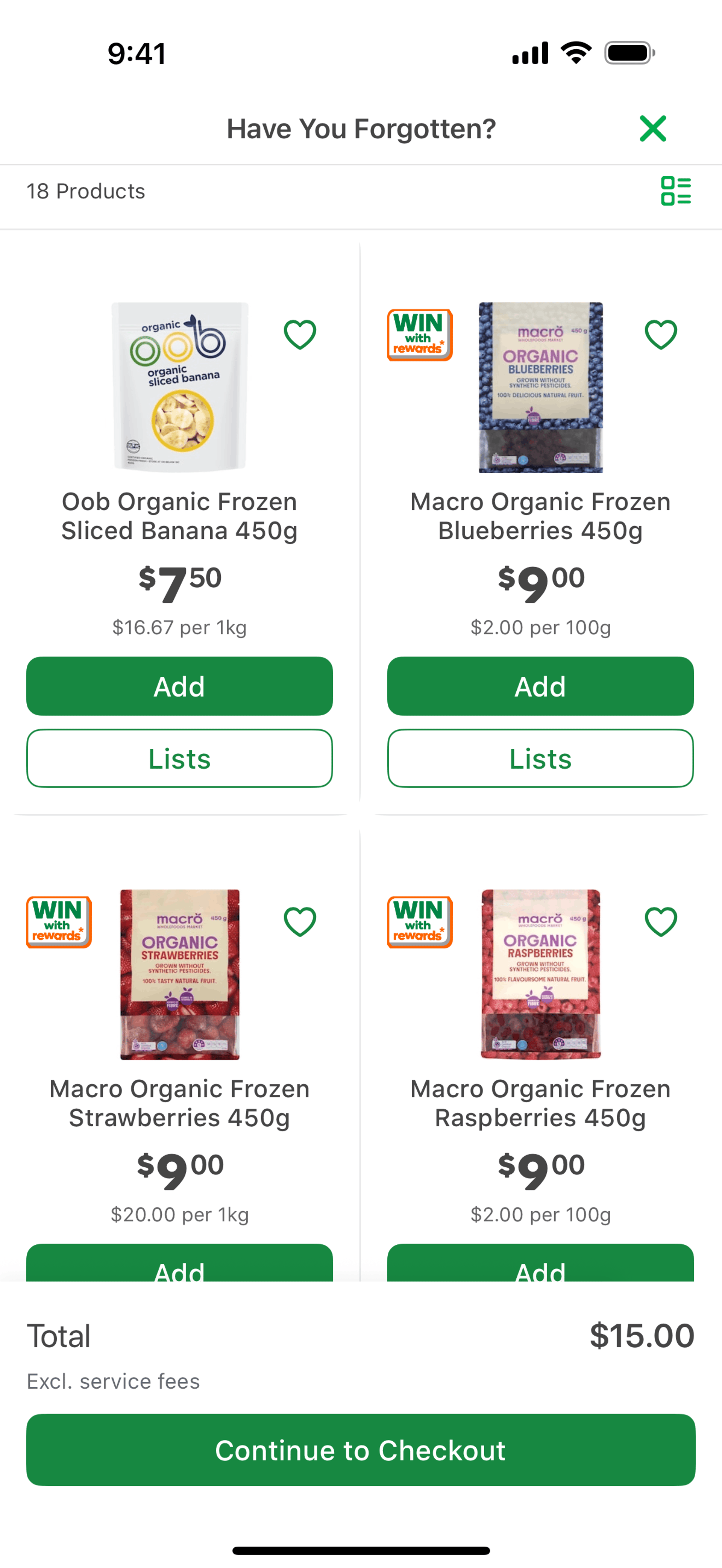 Woolworths iOS Shopping interface screenshot 10