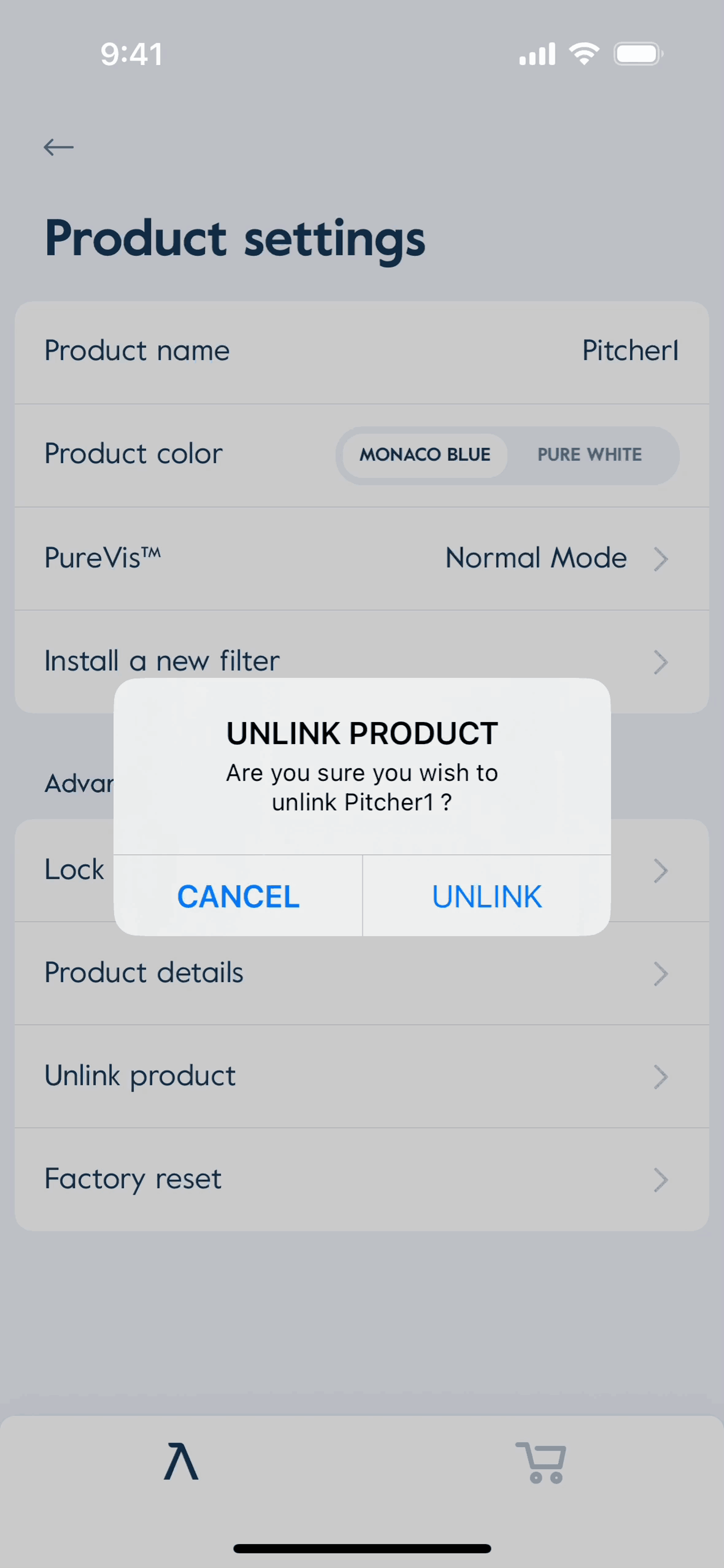 LARQ iOS Lifestyle interface screenshot 13