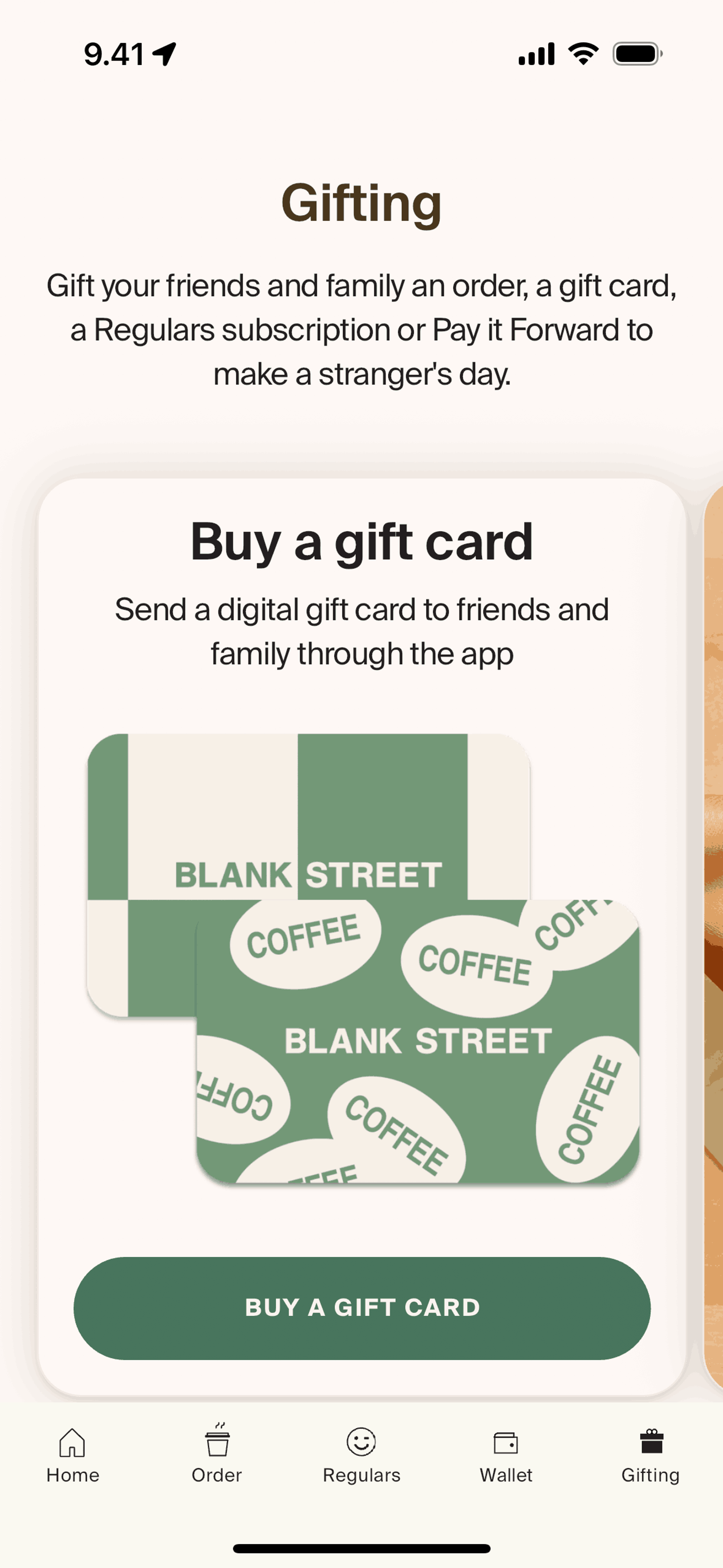 Gifting on Blank Street (ios) screen 2