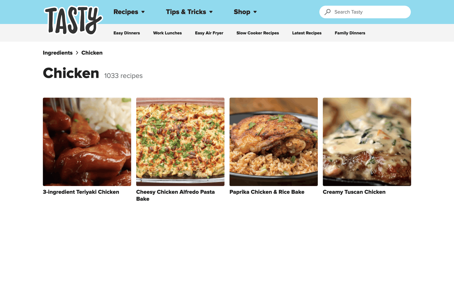 Tasty Web Food & Drink interface screenshot 12