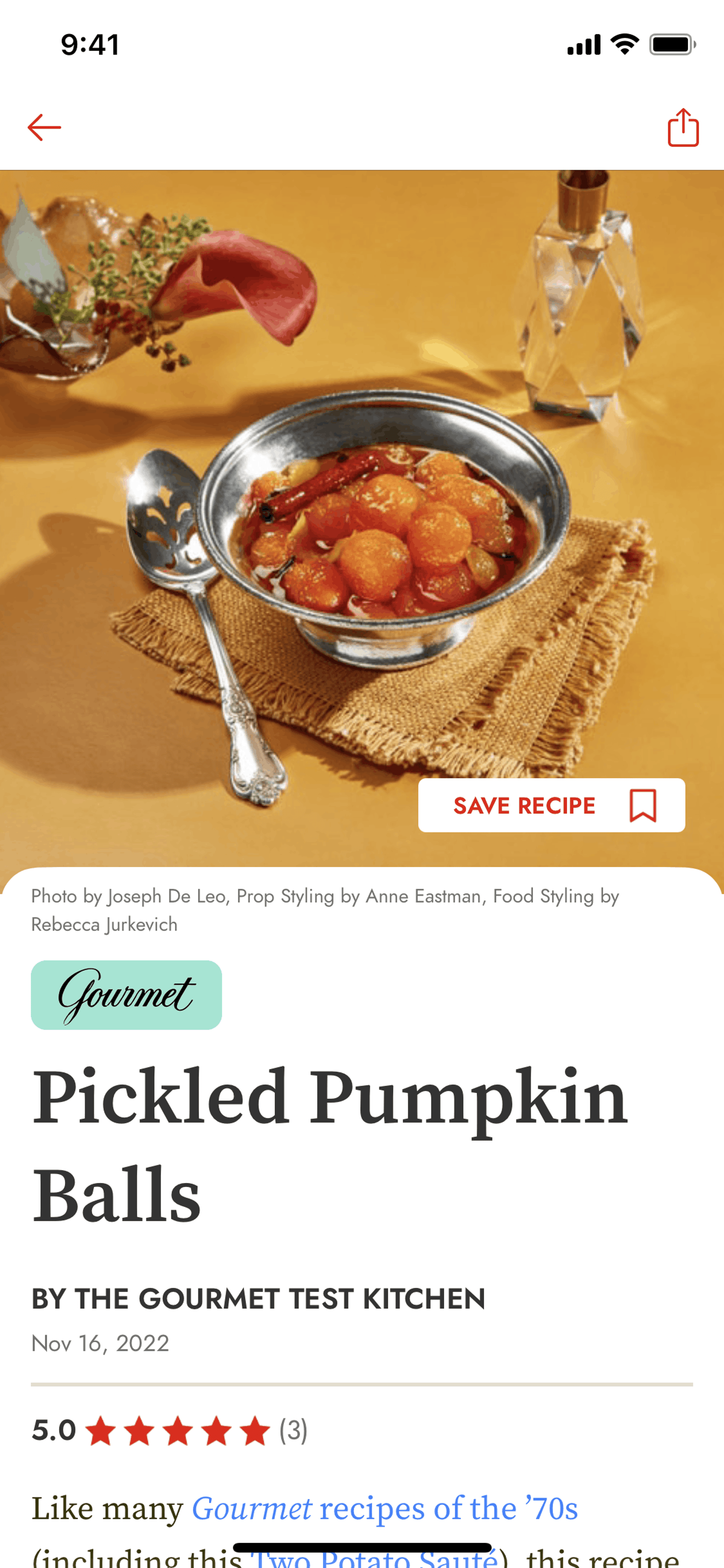 Epicurious iOS Food & Drink interface screenshot 7