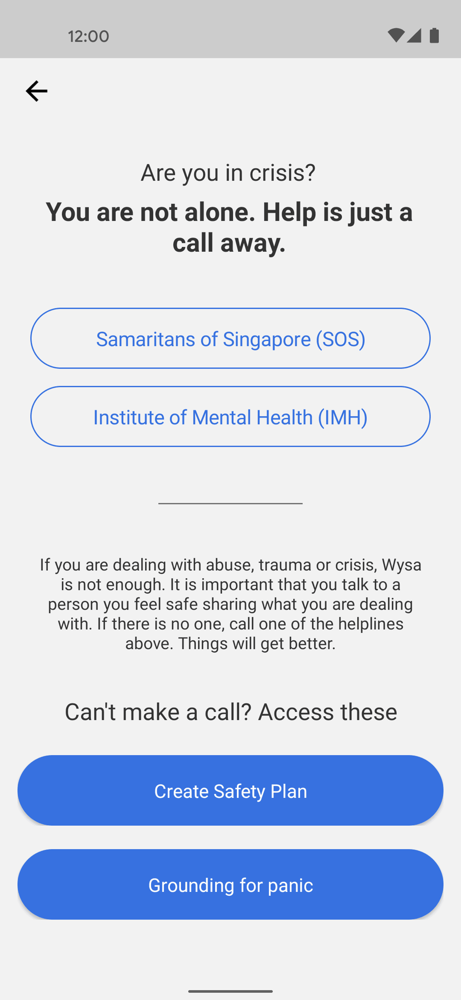 Wysa Android AI interface screenshot 18