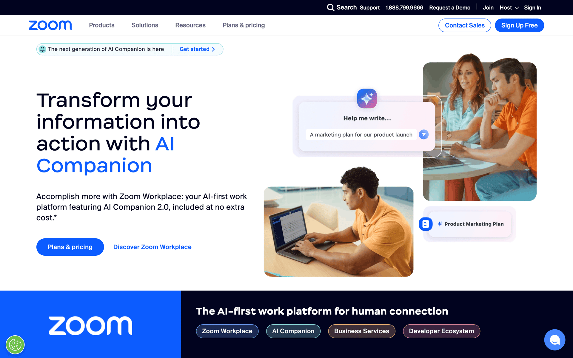 Zoom Web Business interface screenshot 1