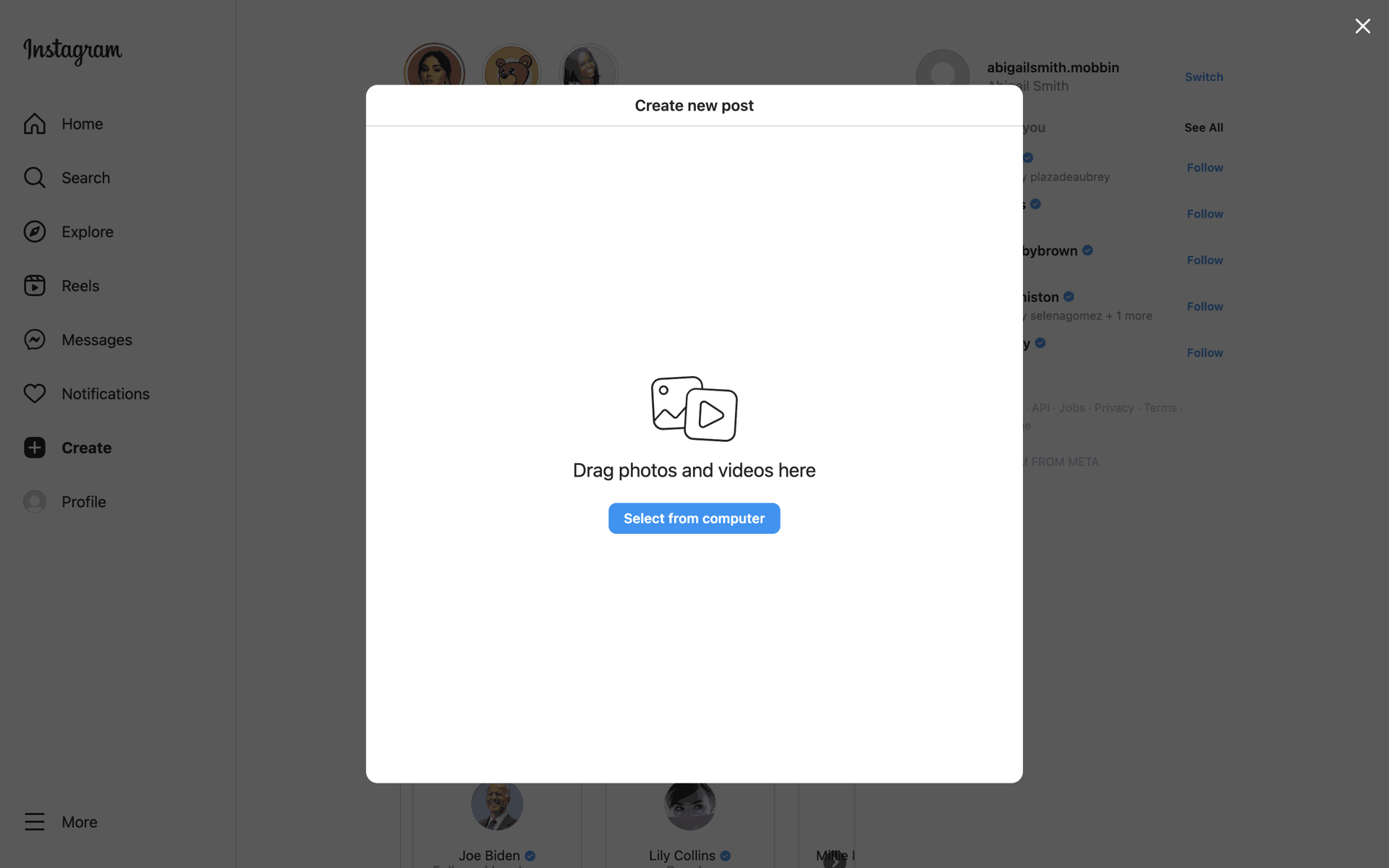 Instagram Web Photo & Video interface screenshot 21
