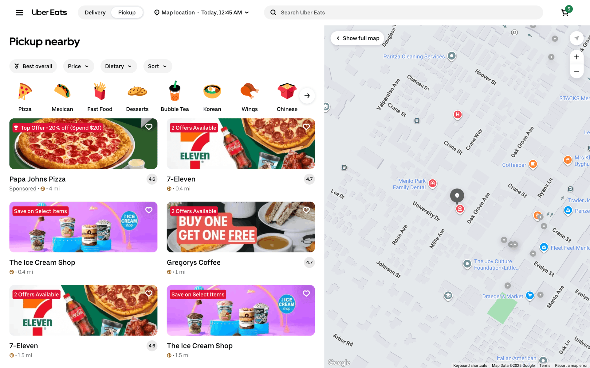 Uber Eats Web Food & Drink interface screenshot 16