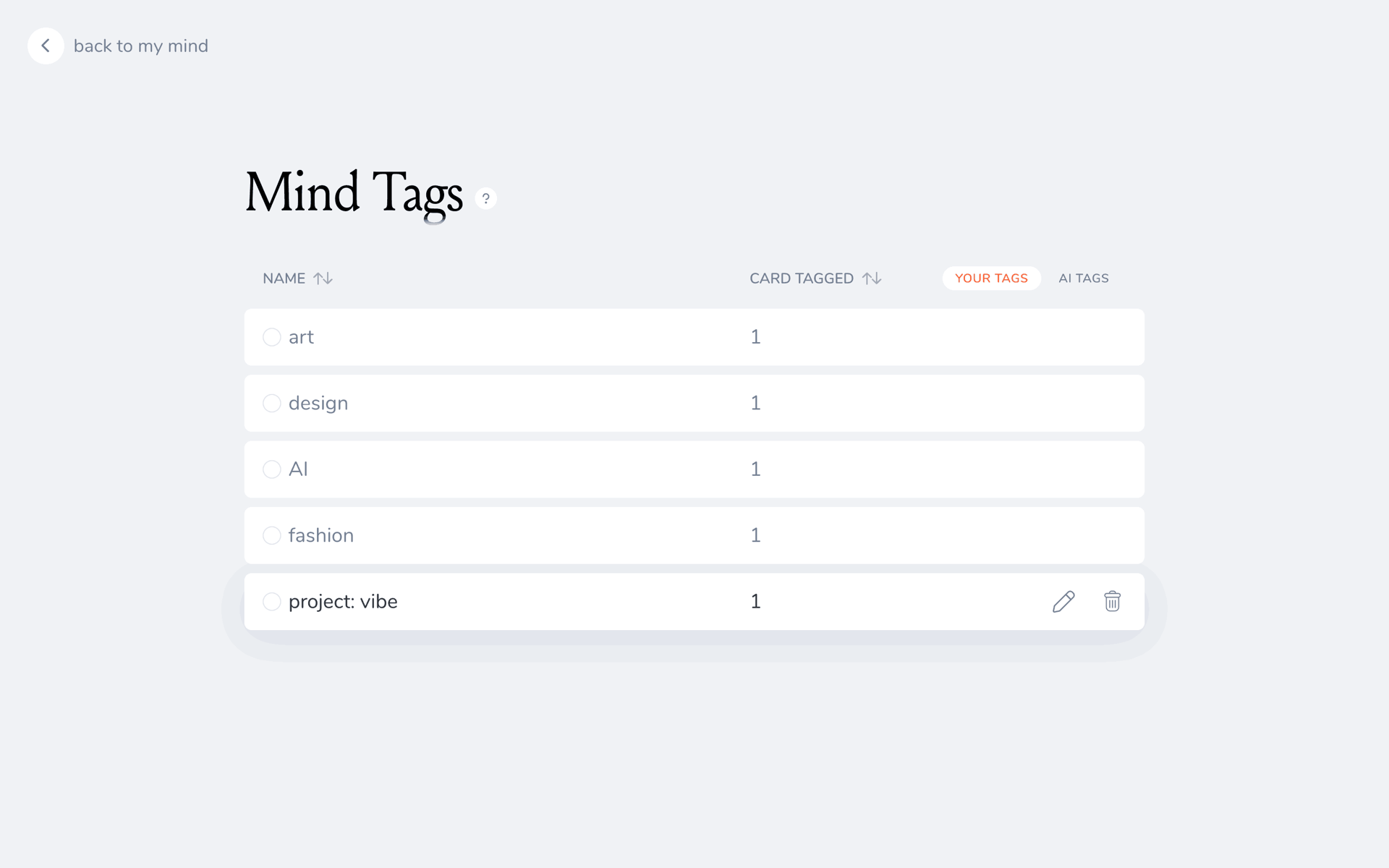mymind Web Productivity interface screenshot 15