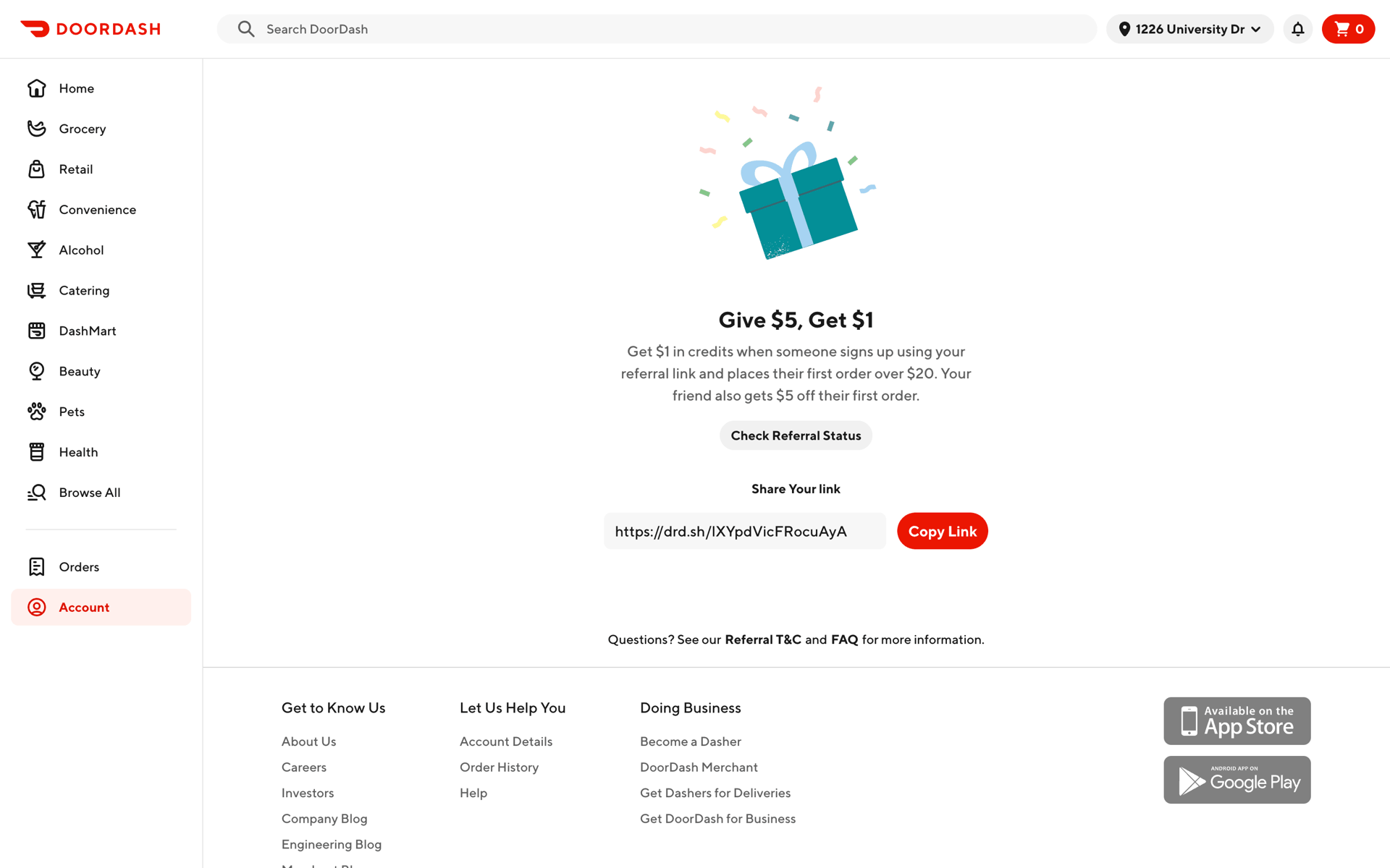 DoorDash Web Shopping interface screenshot 3