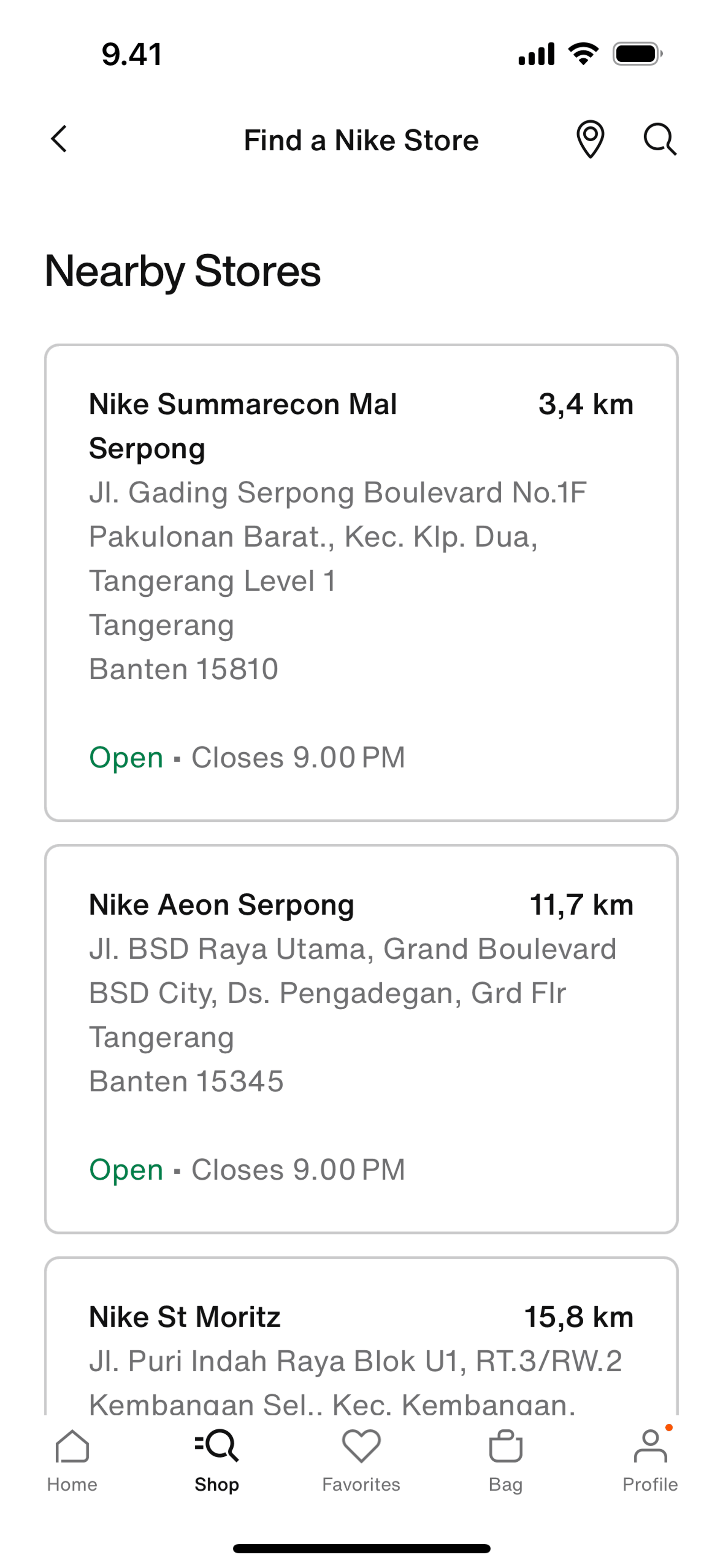 Nike iOS Shopping interface screenshot 17