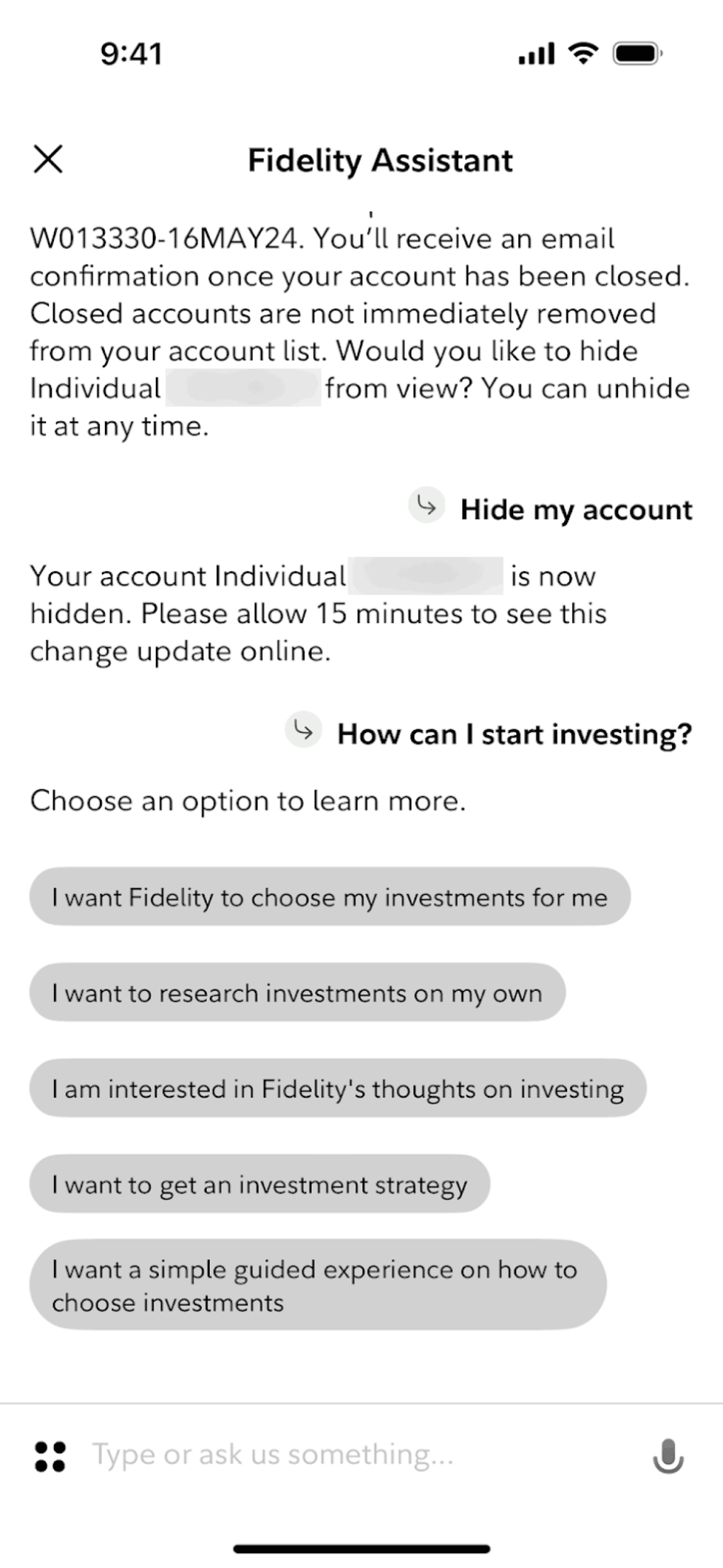 Fidelity iOS Finance interface screenshot 9