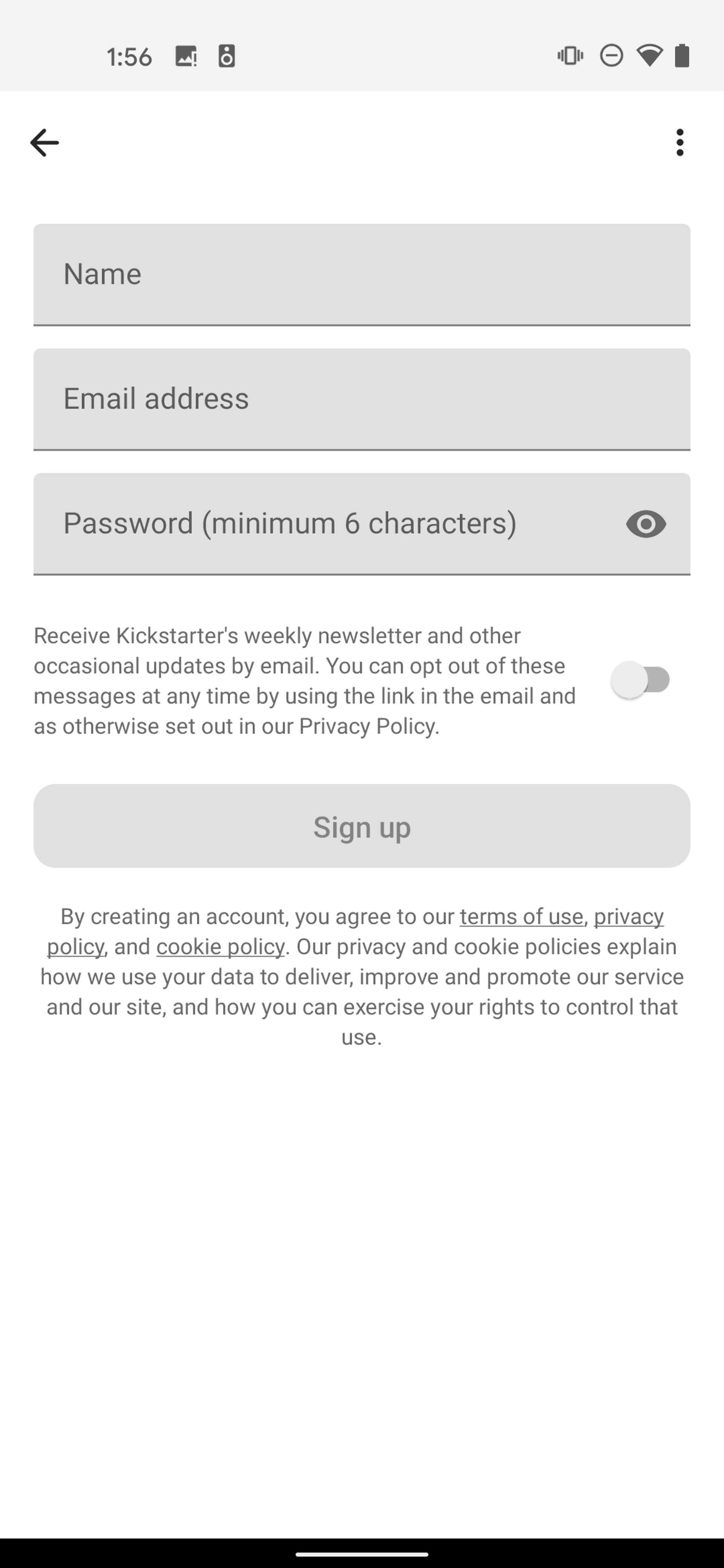 Kickstarter Android Social Networking interface screenshot 3