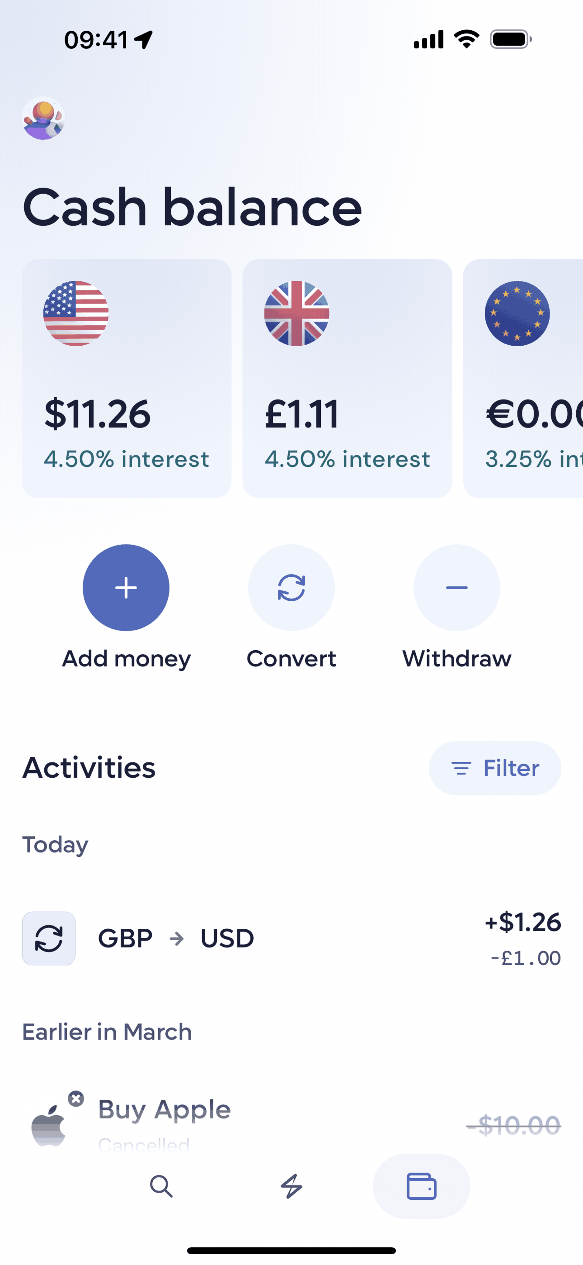 Lightyear iOS Finance interface screenshot 2