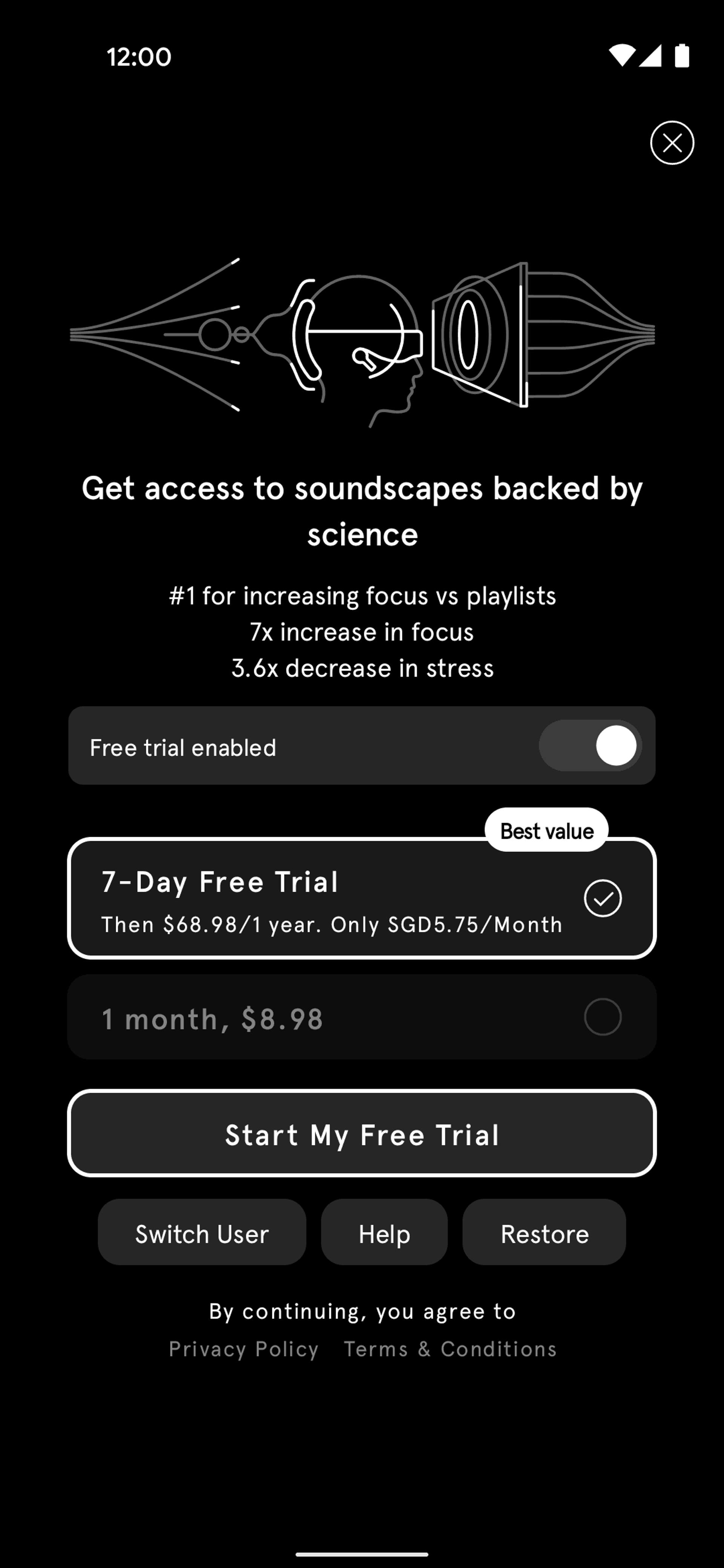 Endel Android Health & Fitness interface screenshot 13