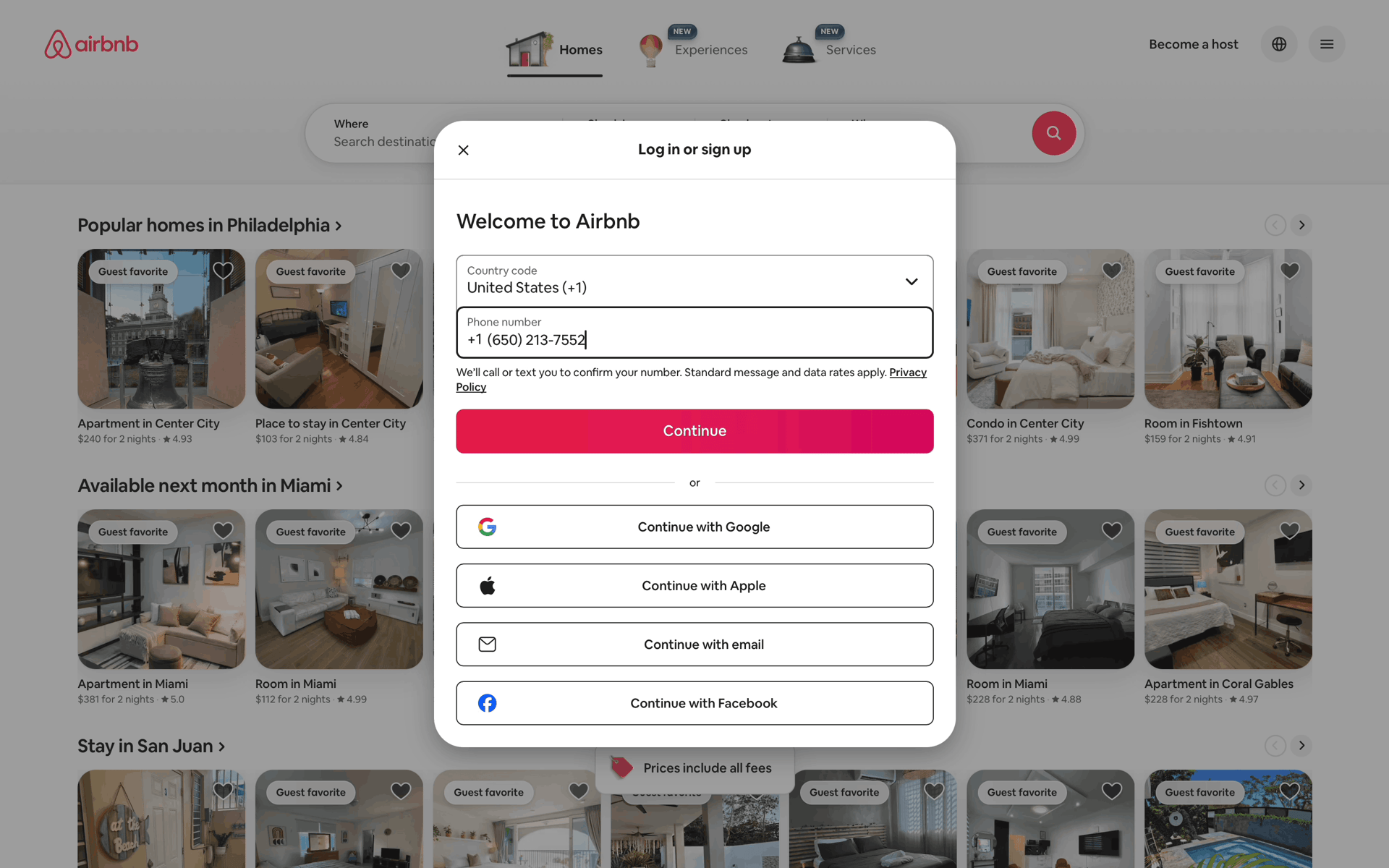 Onboarding on Airbnb (web) screen 6