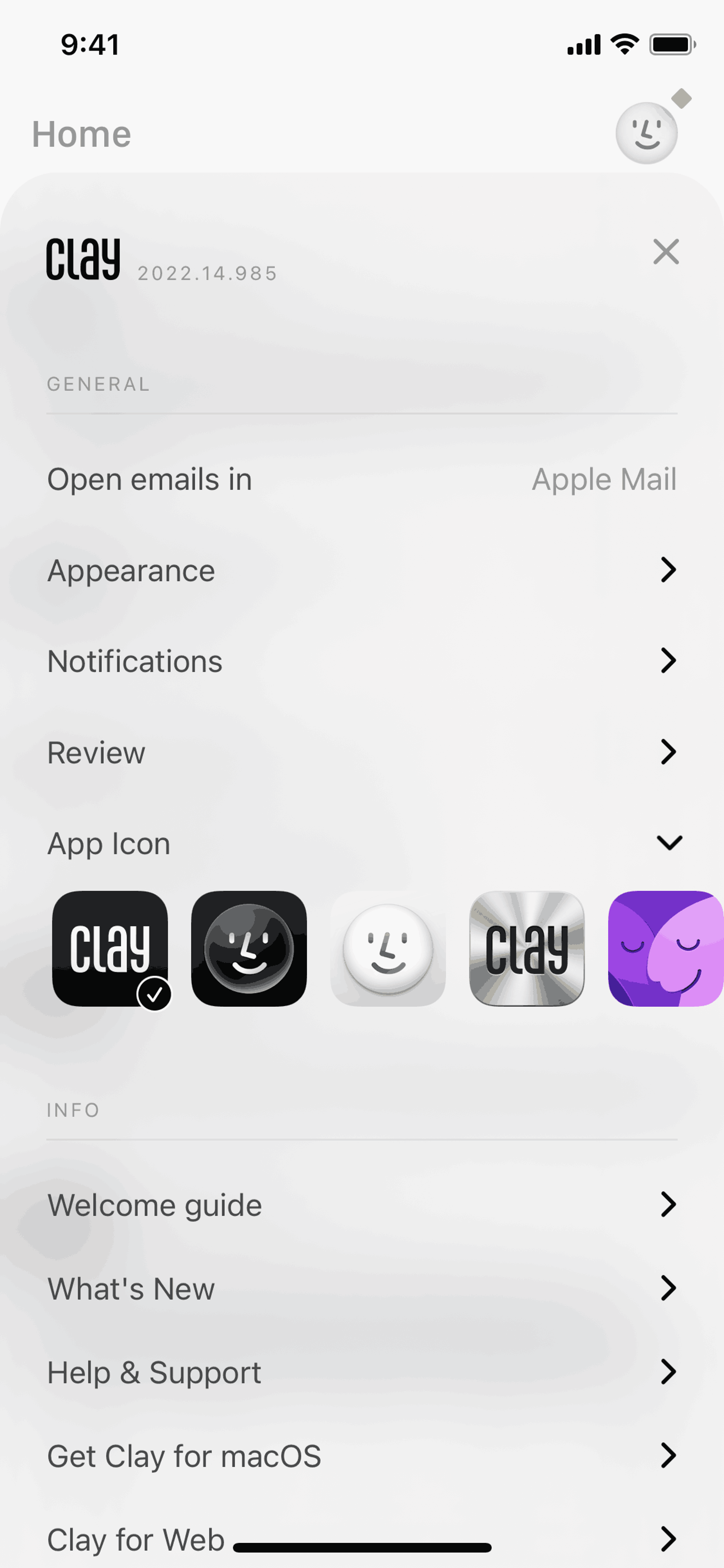Clay iOS Productivity interface screenshot 19
