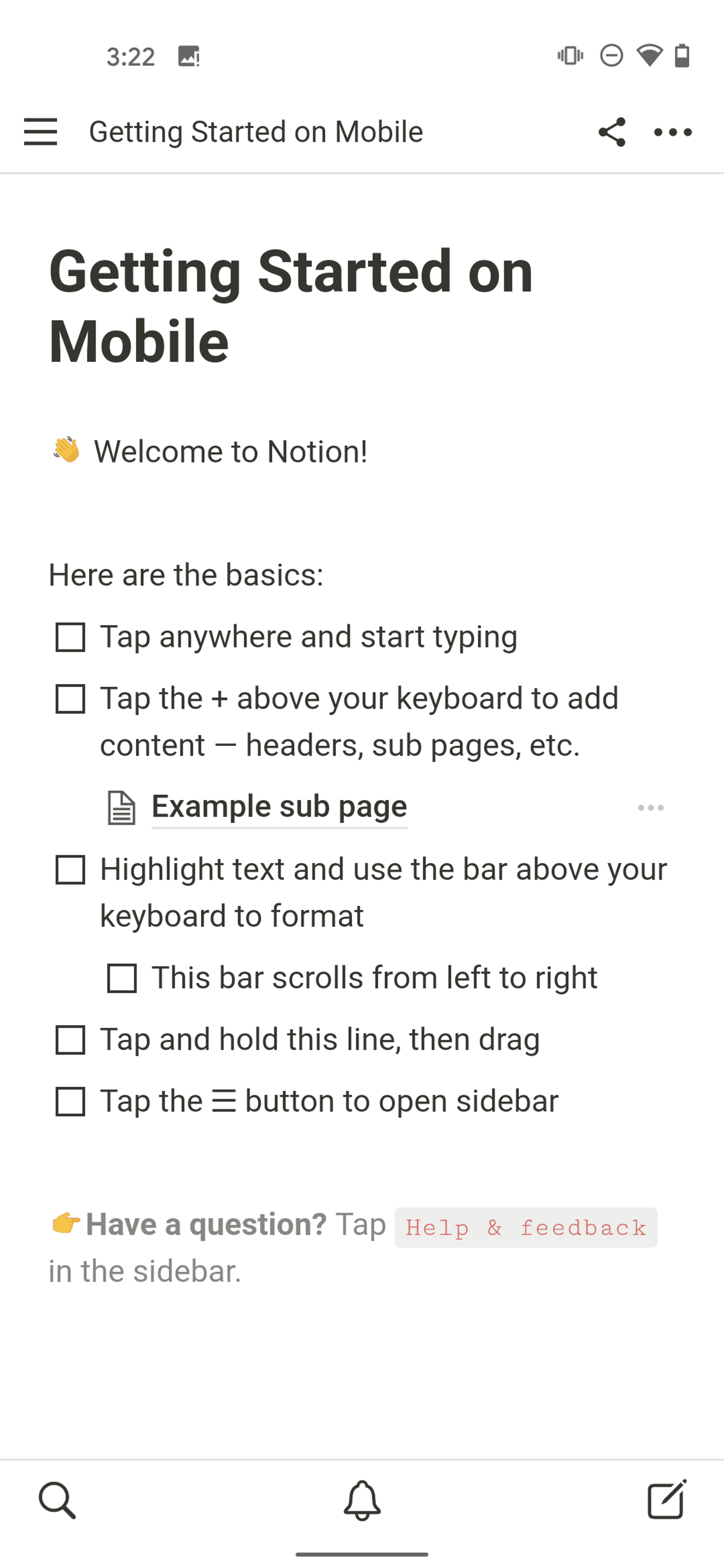 Notion Android Collaboration interface screenshot 12