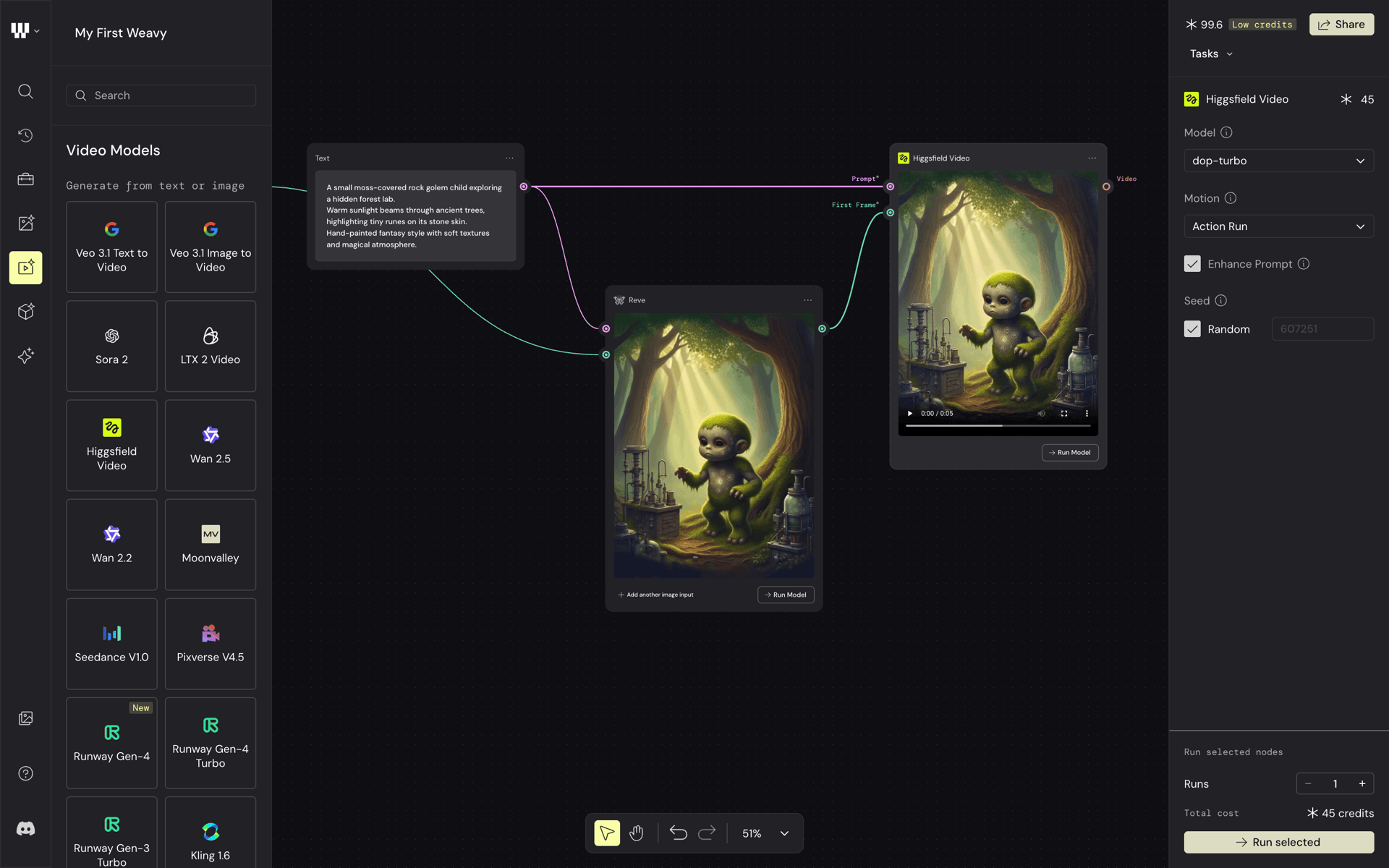 Weavy Web AI interface screenshot 2