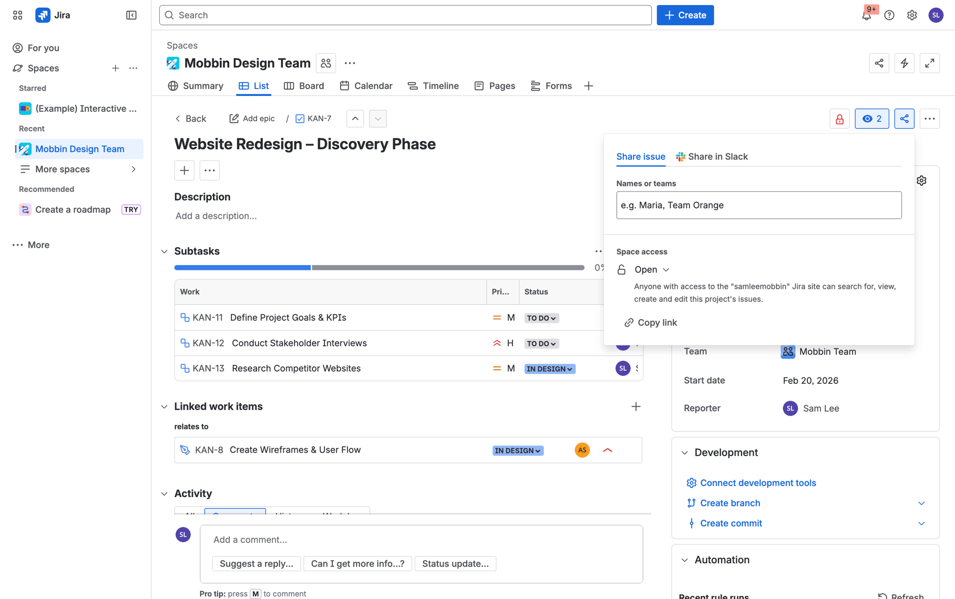 Jira Web Business interface screenshot 21