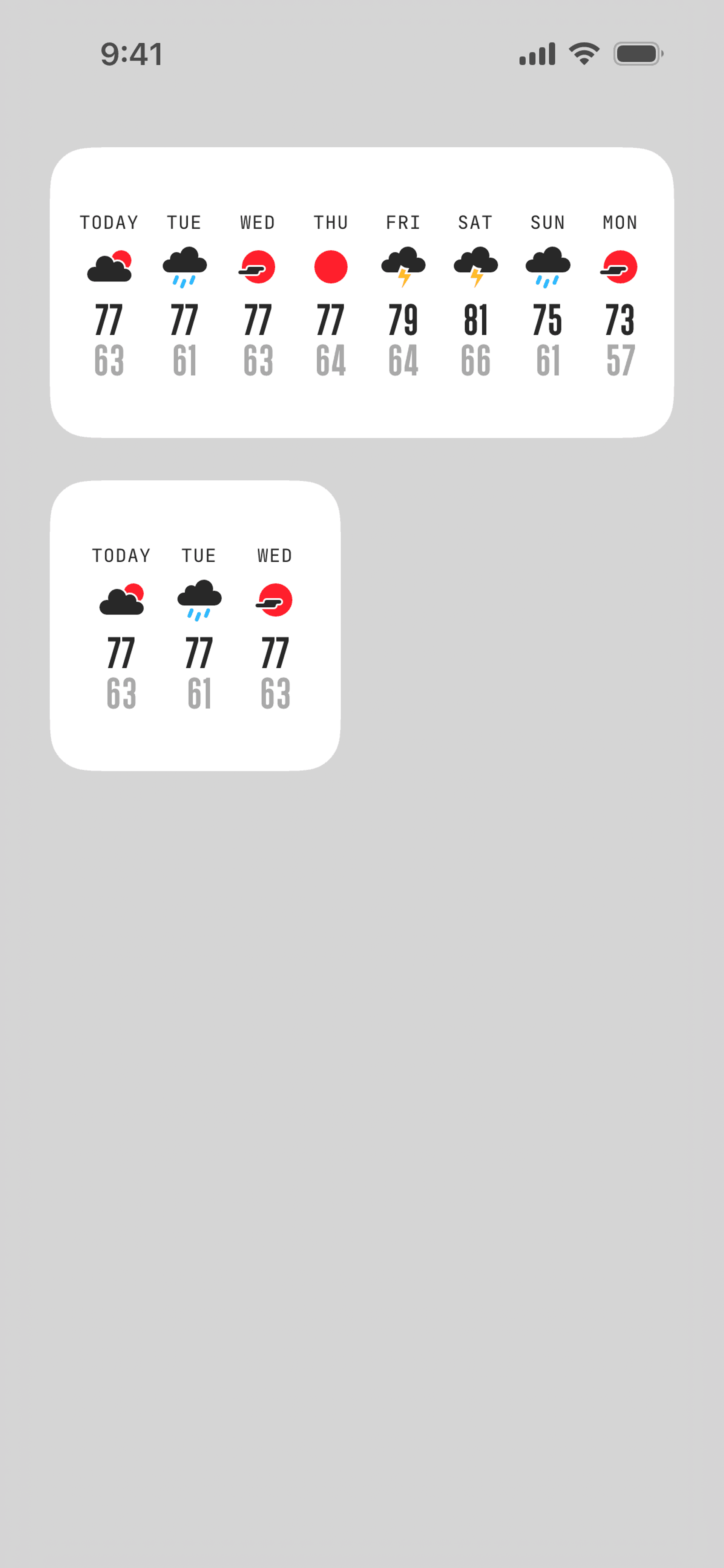 (Not Boring) Weather iOS Utilities interface screenshot 2