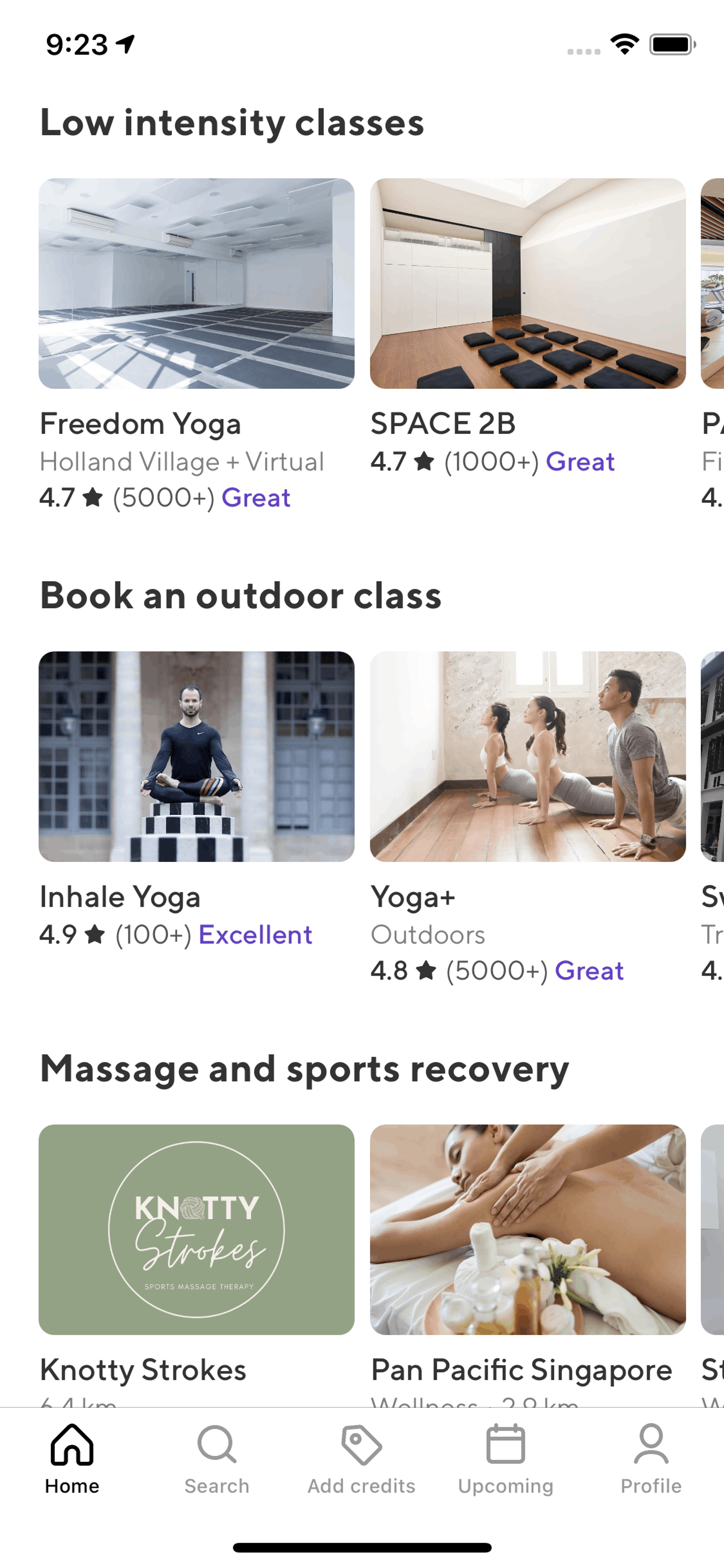 ClassPass iOS Health & Fitness interface screenshot 21