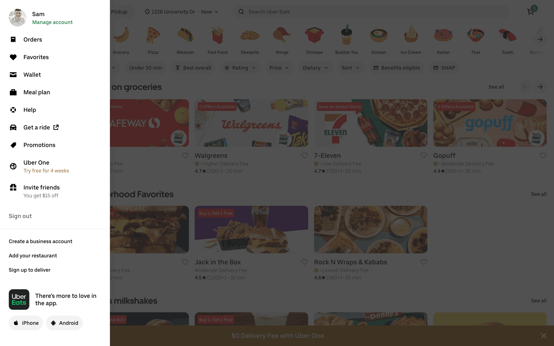 Uber Eats Web Food & Drink interface screenshot 17