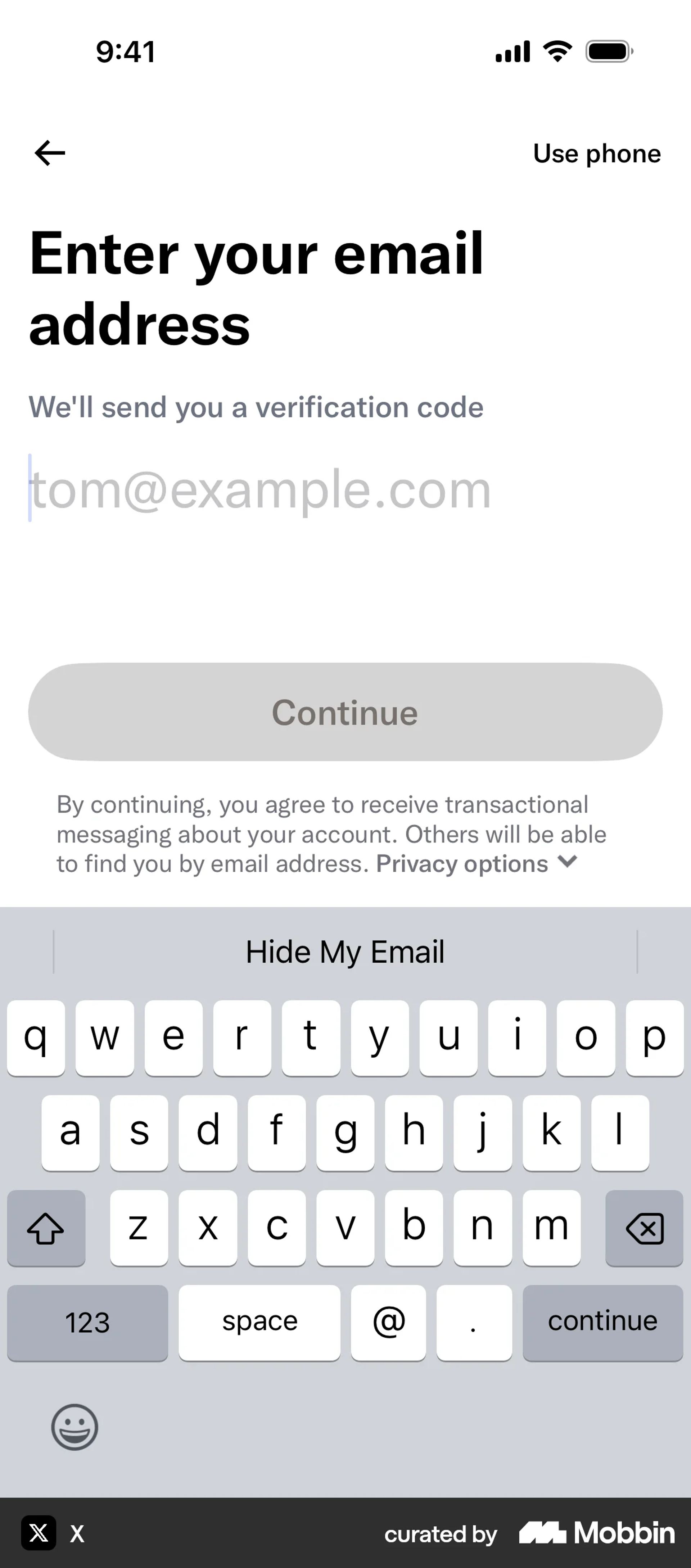 Onboarding on X (ios) screen 5