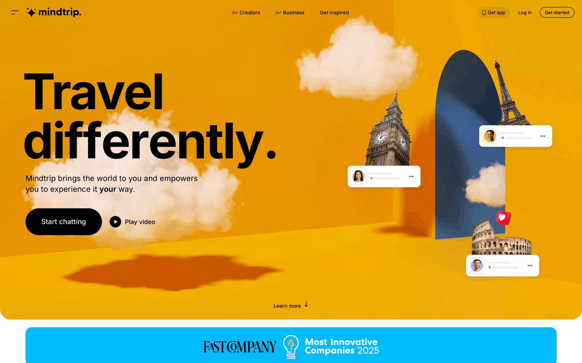 Mindtrip Web AI interface screenshot 1