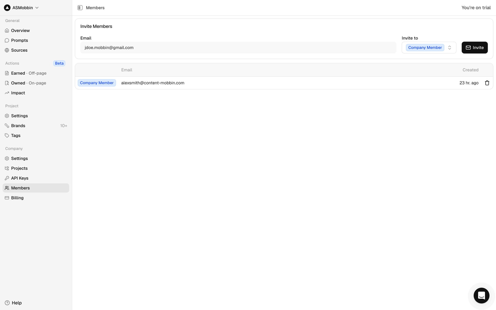 Peec AI Web Business interface screenshot 24
