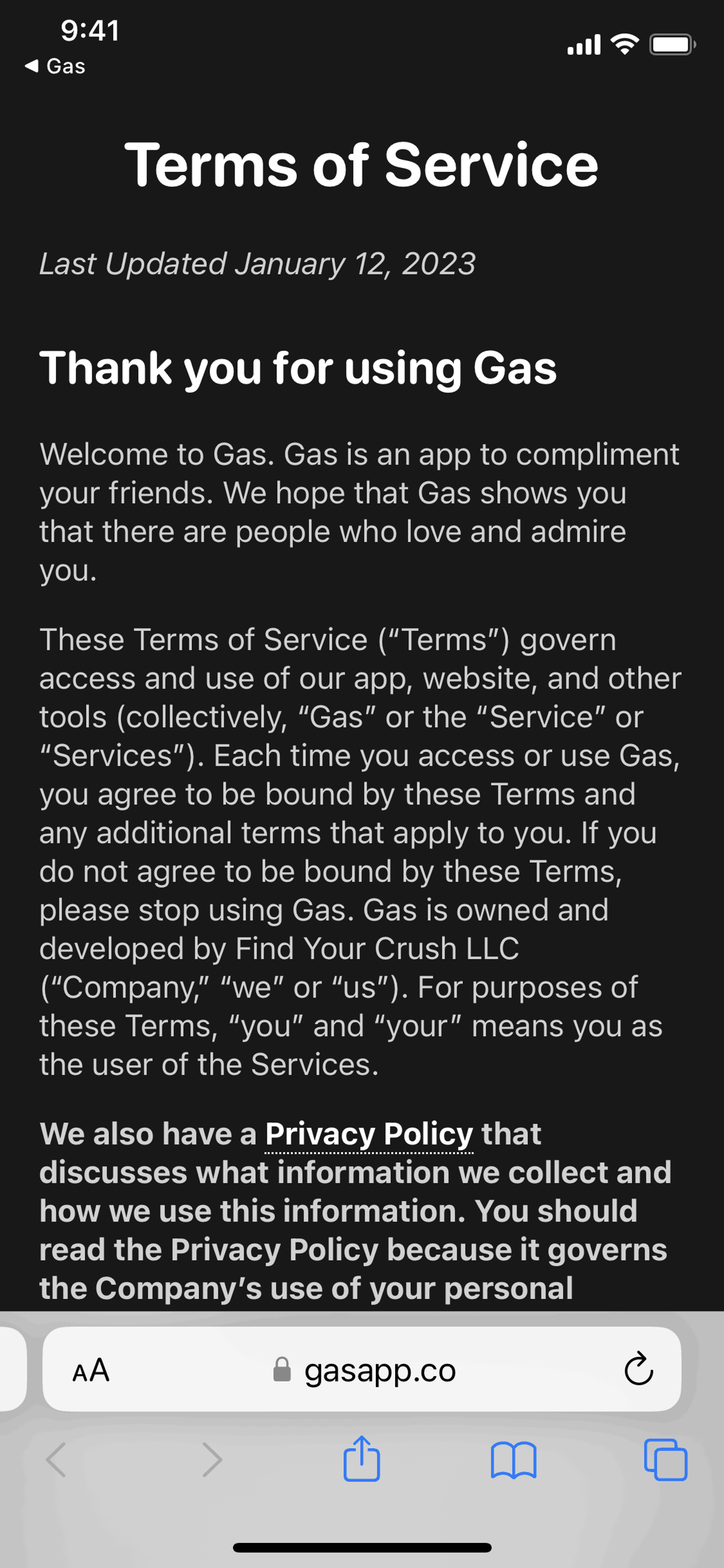 Gas iOS Social Networking interface screenshot 19