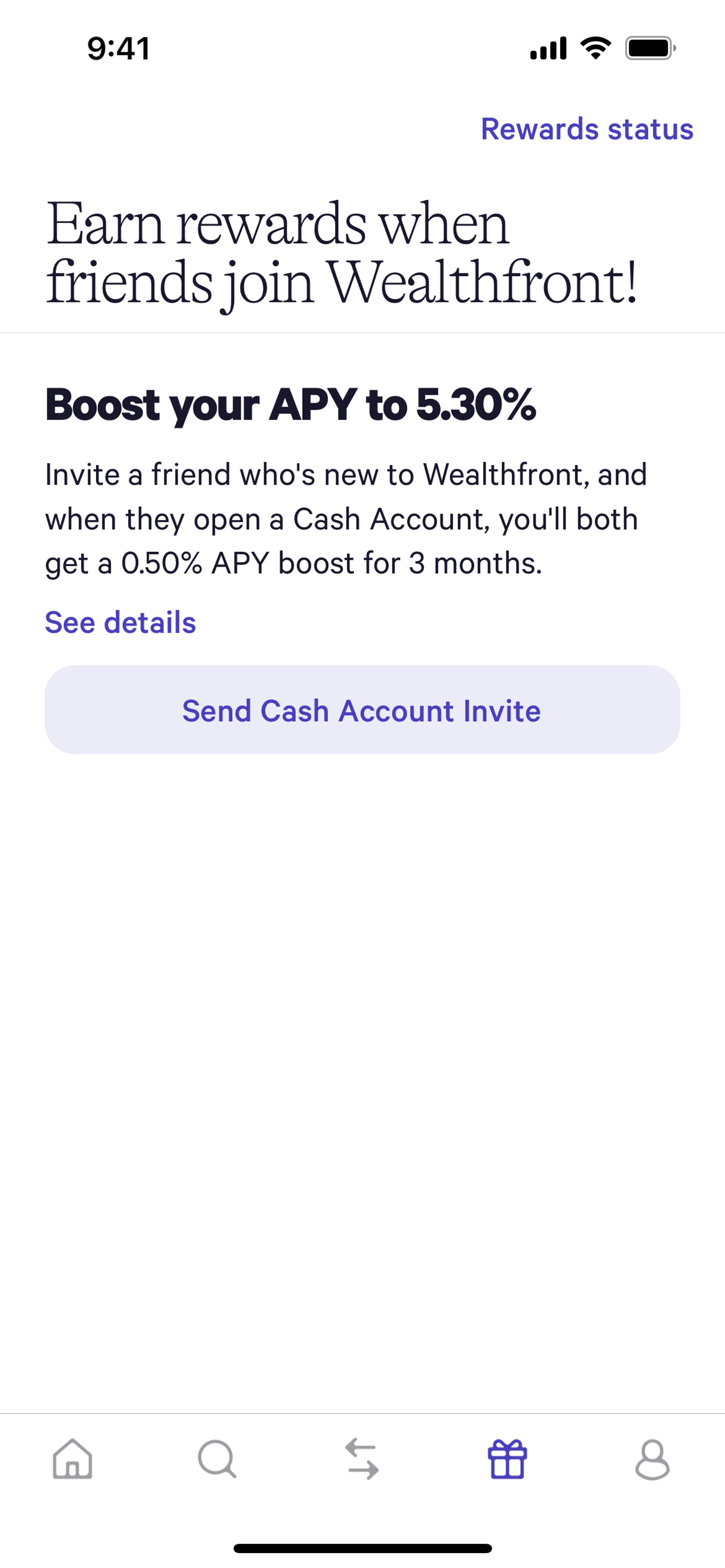 Wealthfront iOS Finance interface screenshot 9