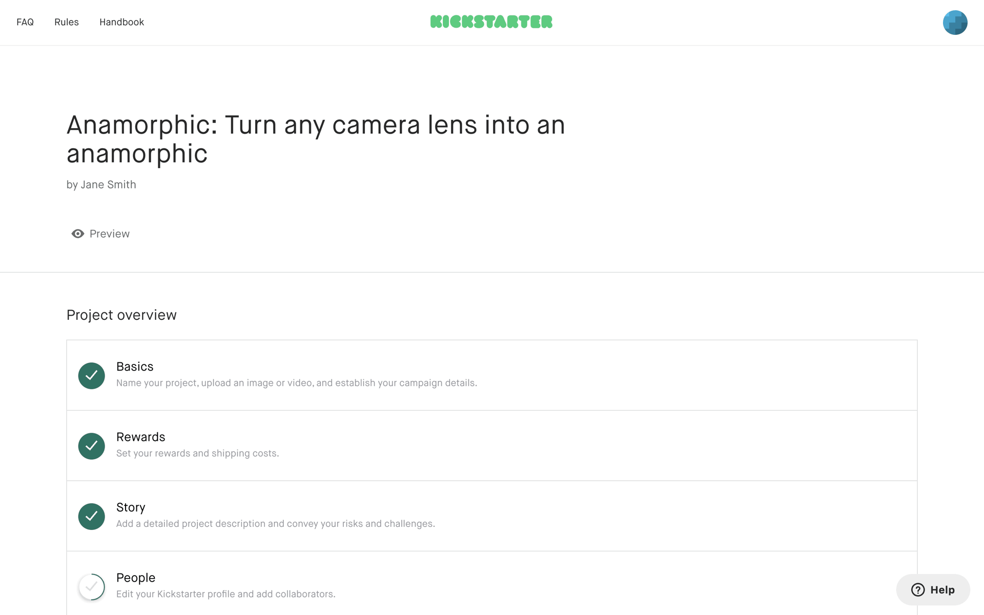 Kickstarter Web Social Networking interface screenshot 3