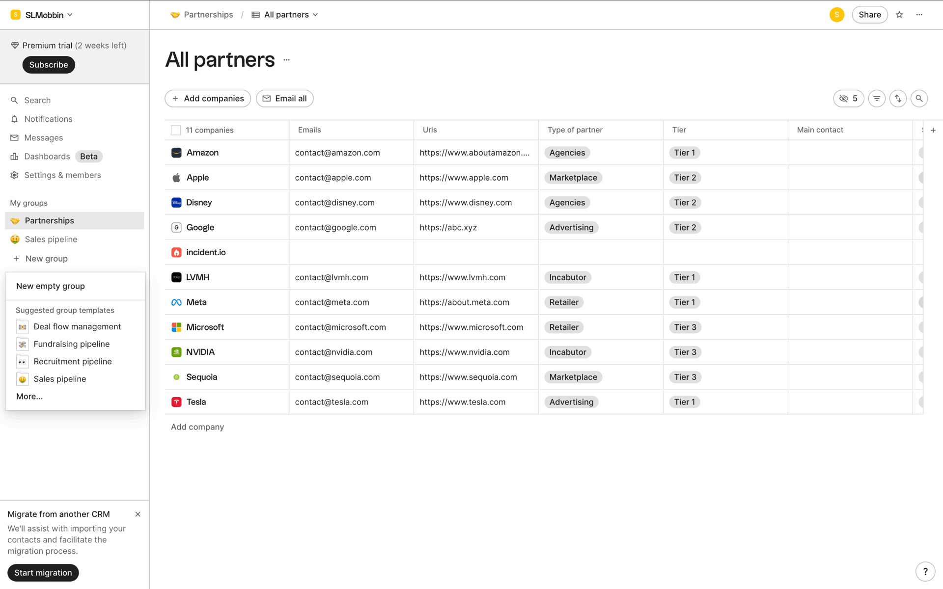 folk Web Business interface screenshot 6