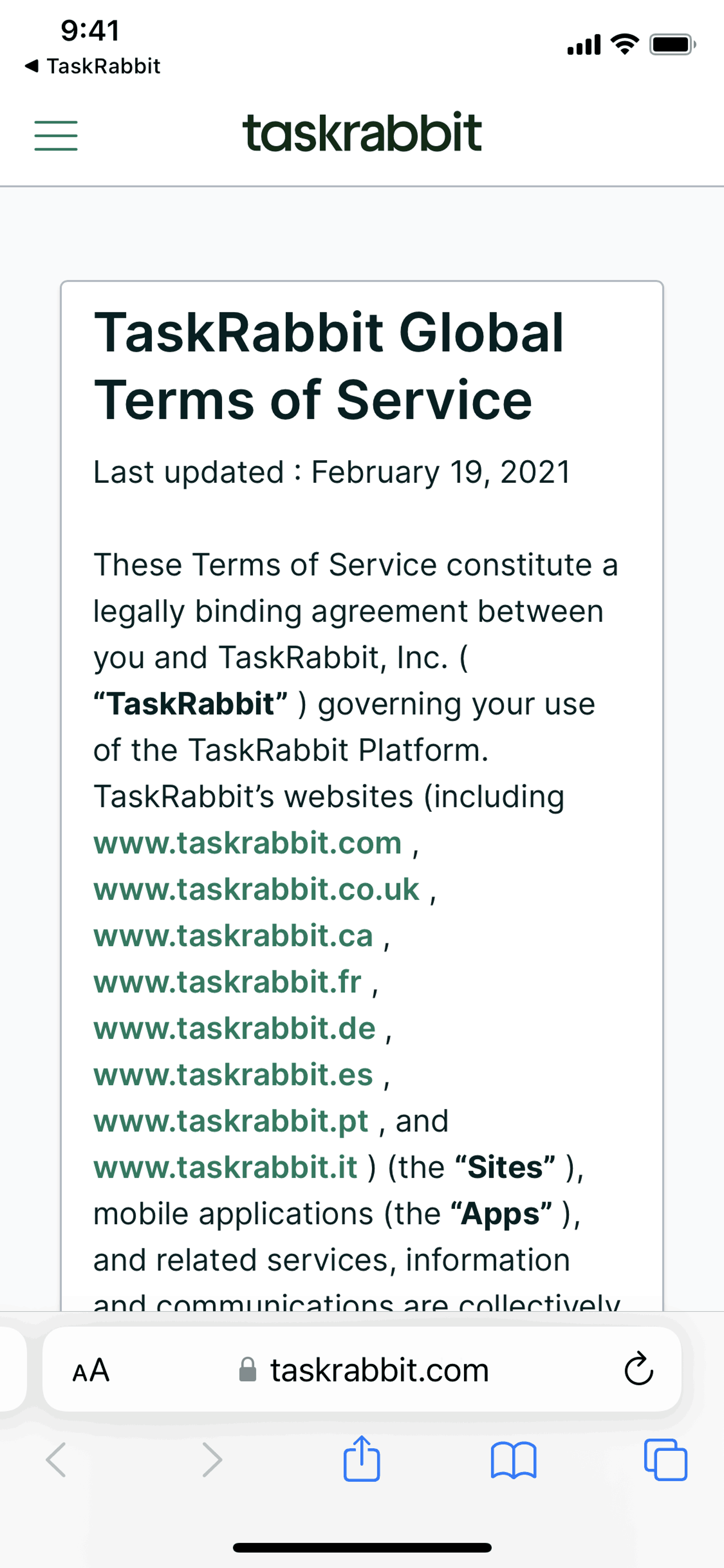 TaskRabbit iOS Lifestyle interface screenshot 16