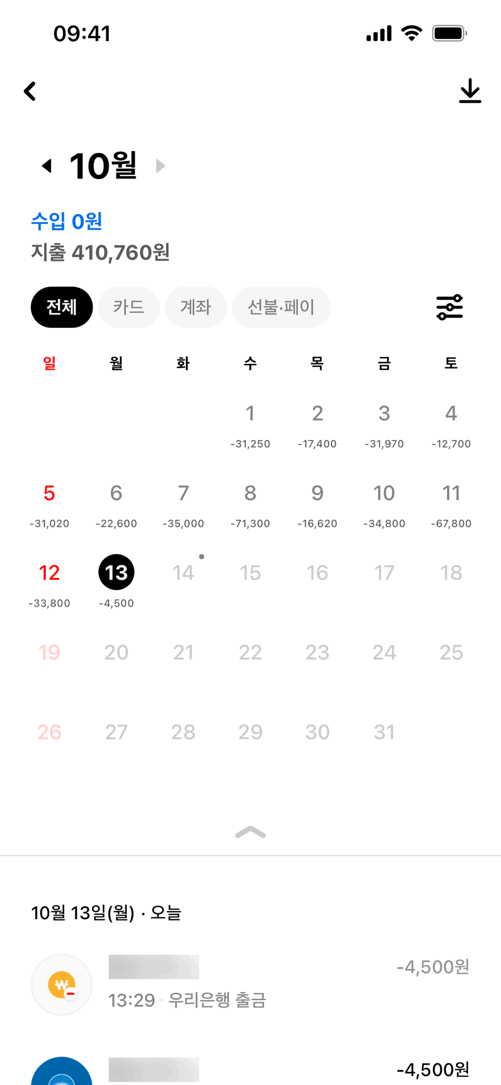 Hyundai Card iOS Finance interface screenshot 4