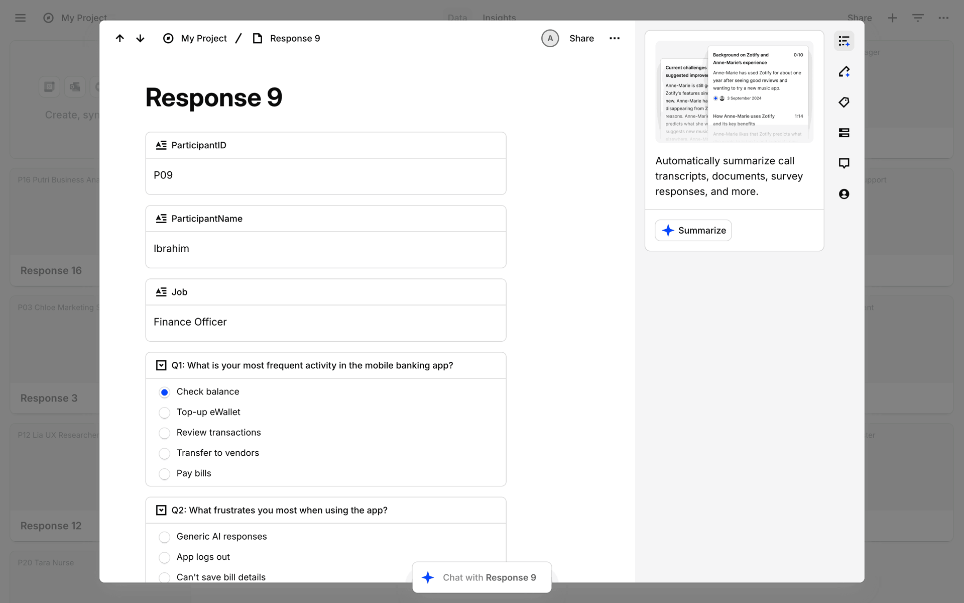 Dovetail Web Business interface screenshot 21