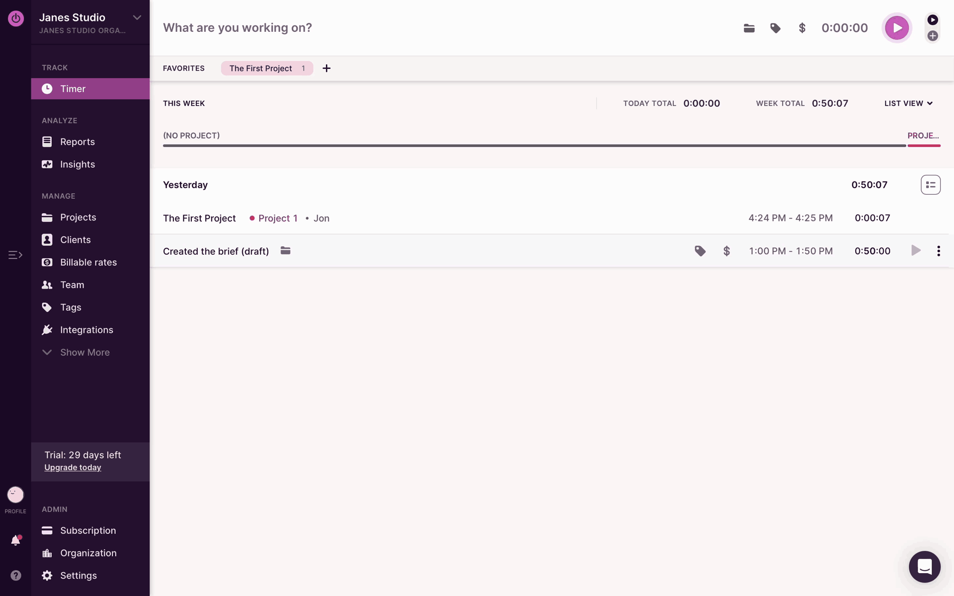 Toggl Track Web Business interface screenshot 19