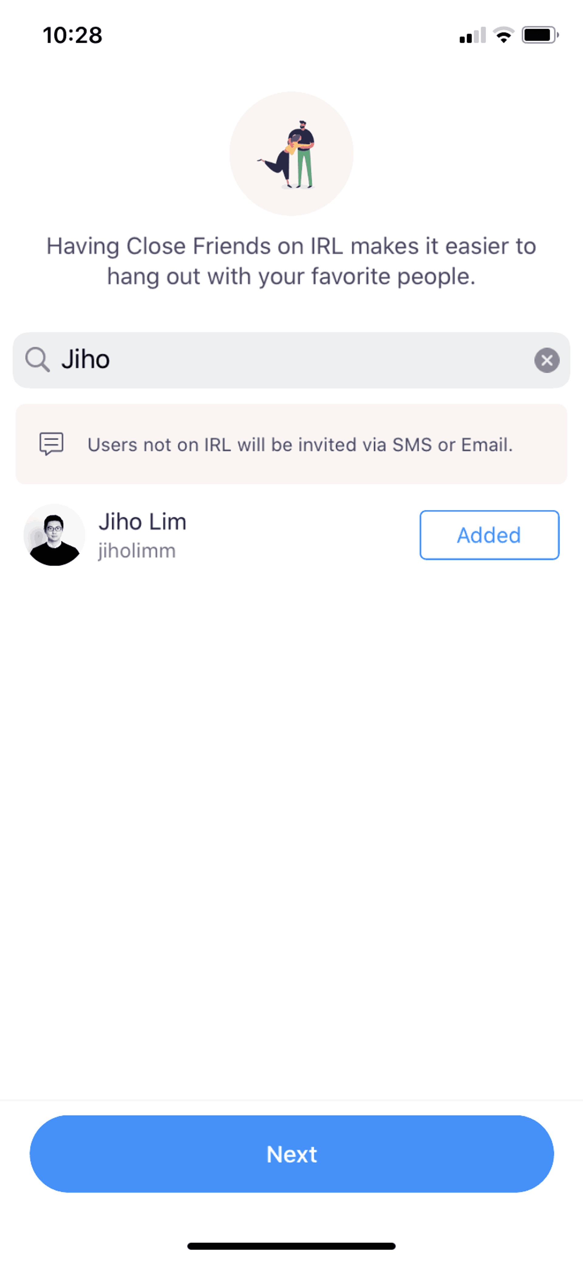 IRL iOS Social Networking interface screenshot 6