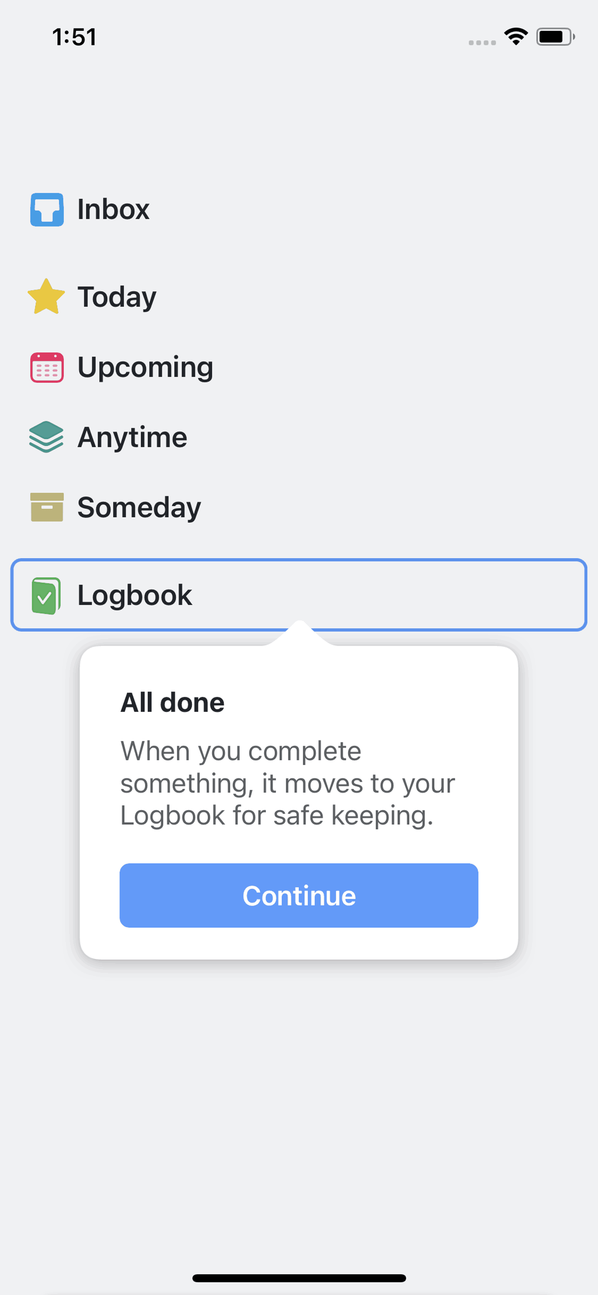 Things 3 iOS Productivity interface screenshot 4