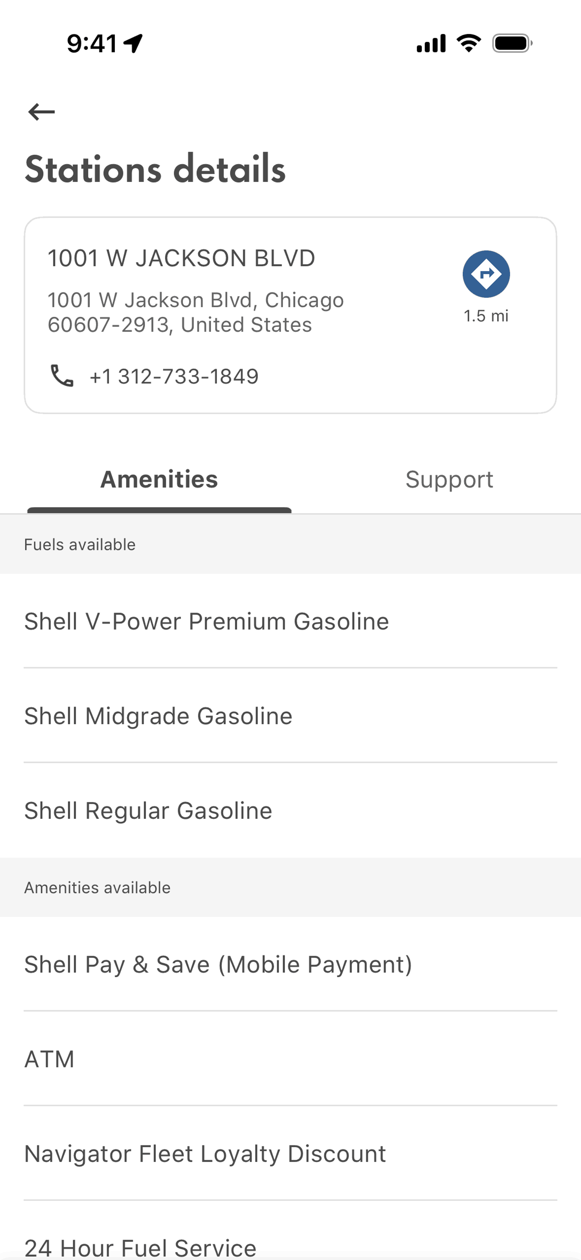 Shell iOS Maps & Navigation interface screenshot 2