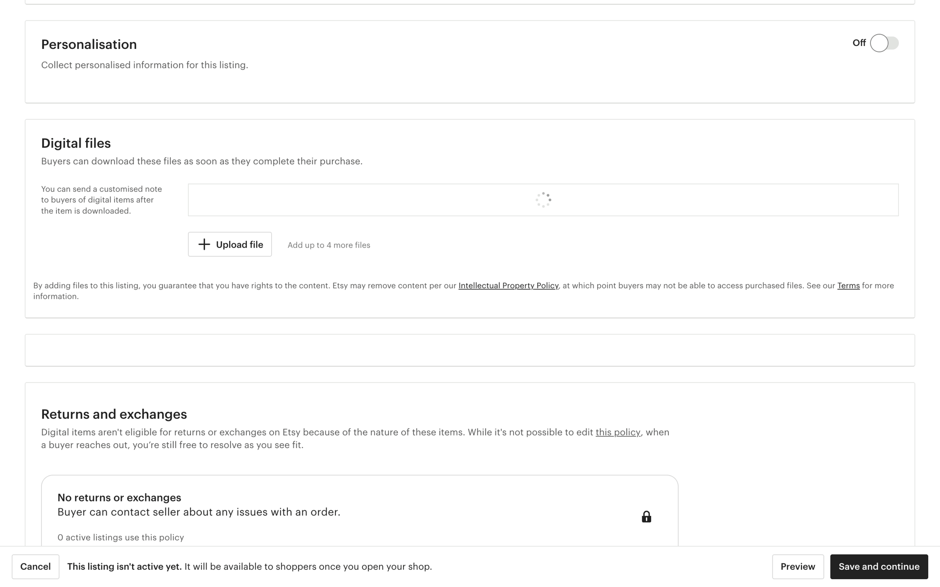 Etsy Web Business interface screenshot 8