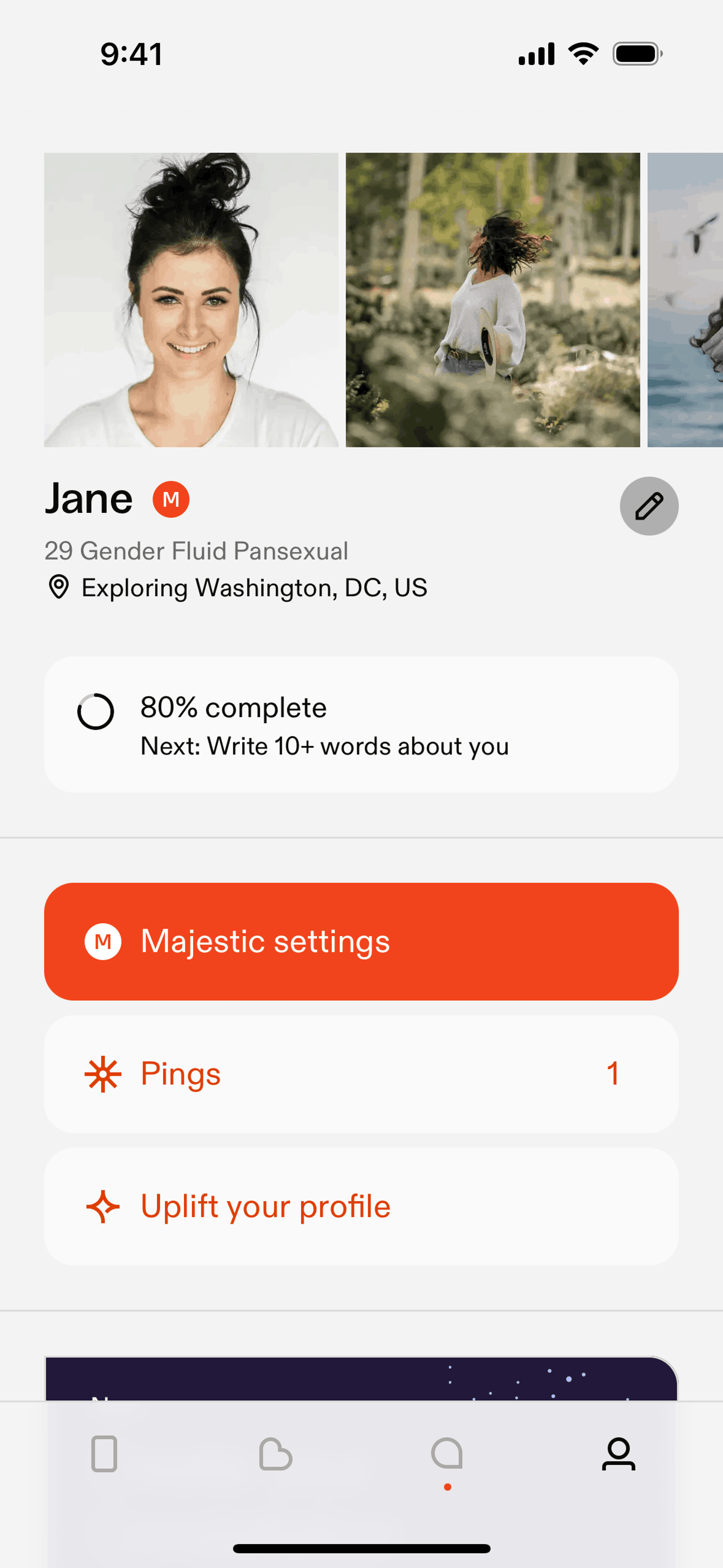 Feeld iOS Communication interface screenshot 8