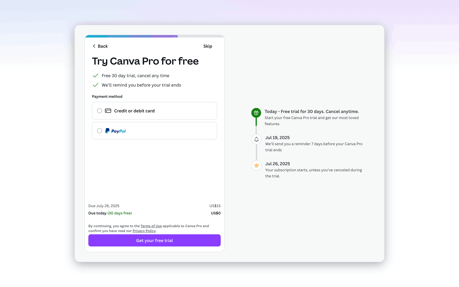 Onboarding on Canva (web) screen 13