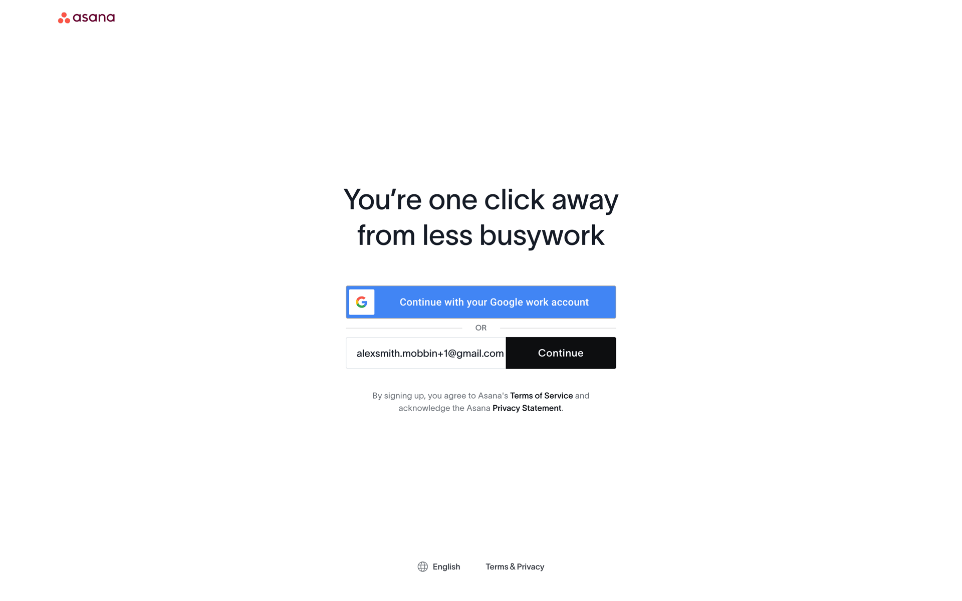 Onboarding on Asana (web) screen 3