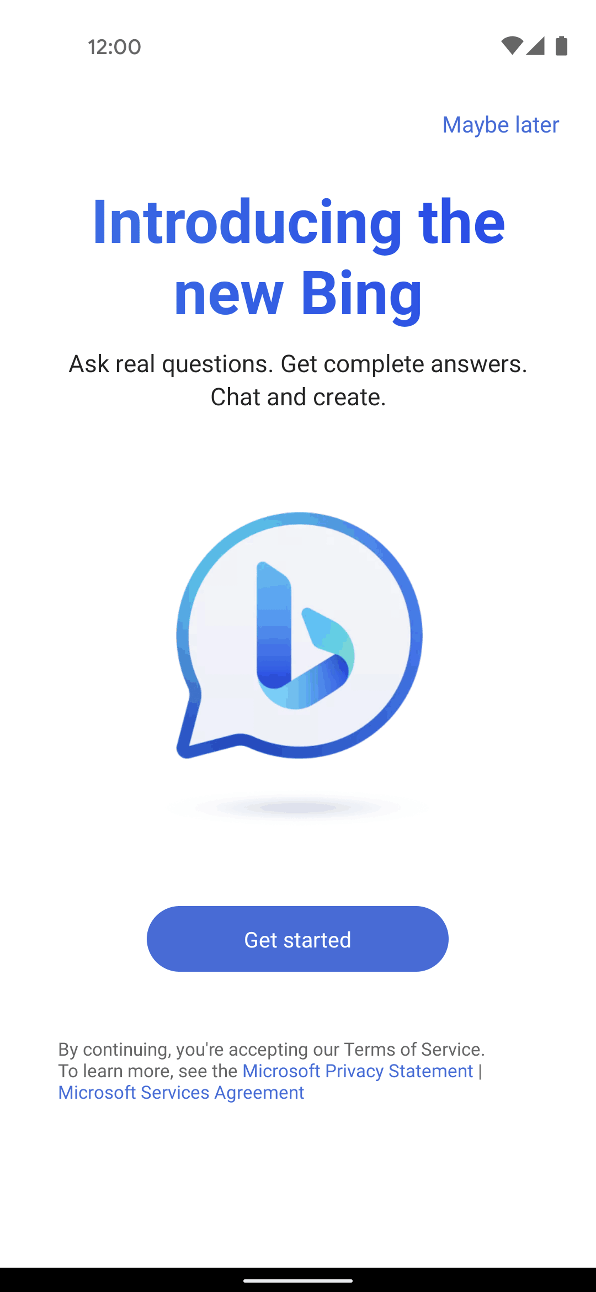 Bing Android AI interface screenshot 4