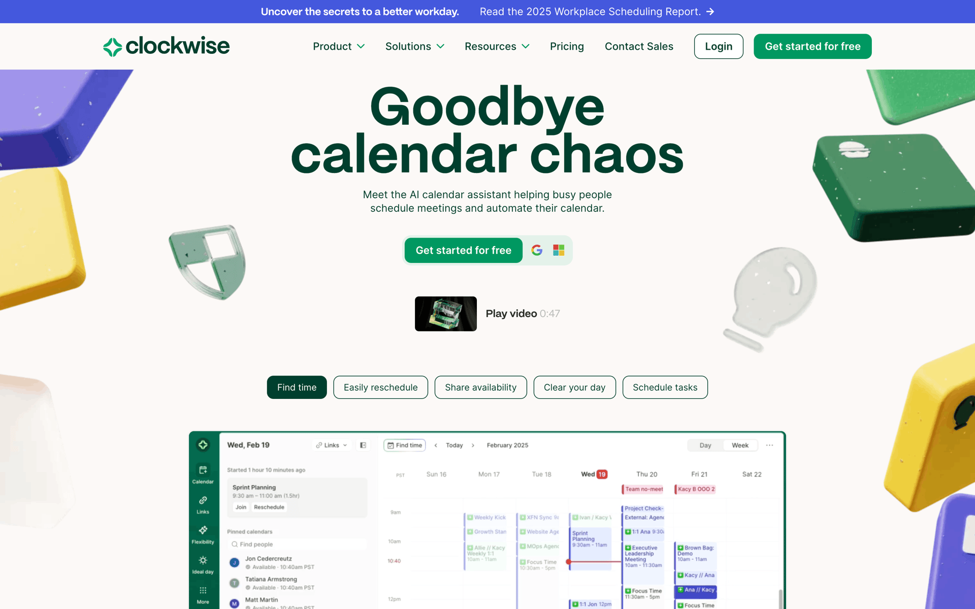 Clockwise Web Productivity interface screenshot 1