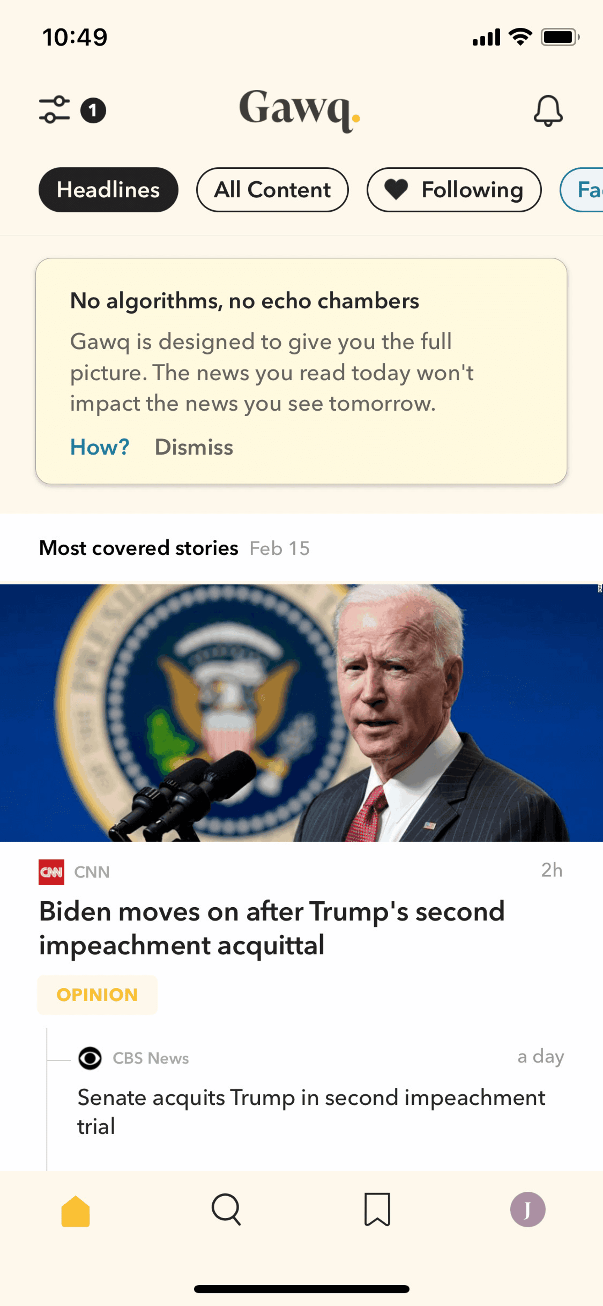 Gawq iOS News interface screenshot 14