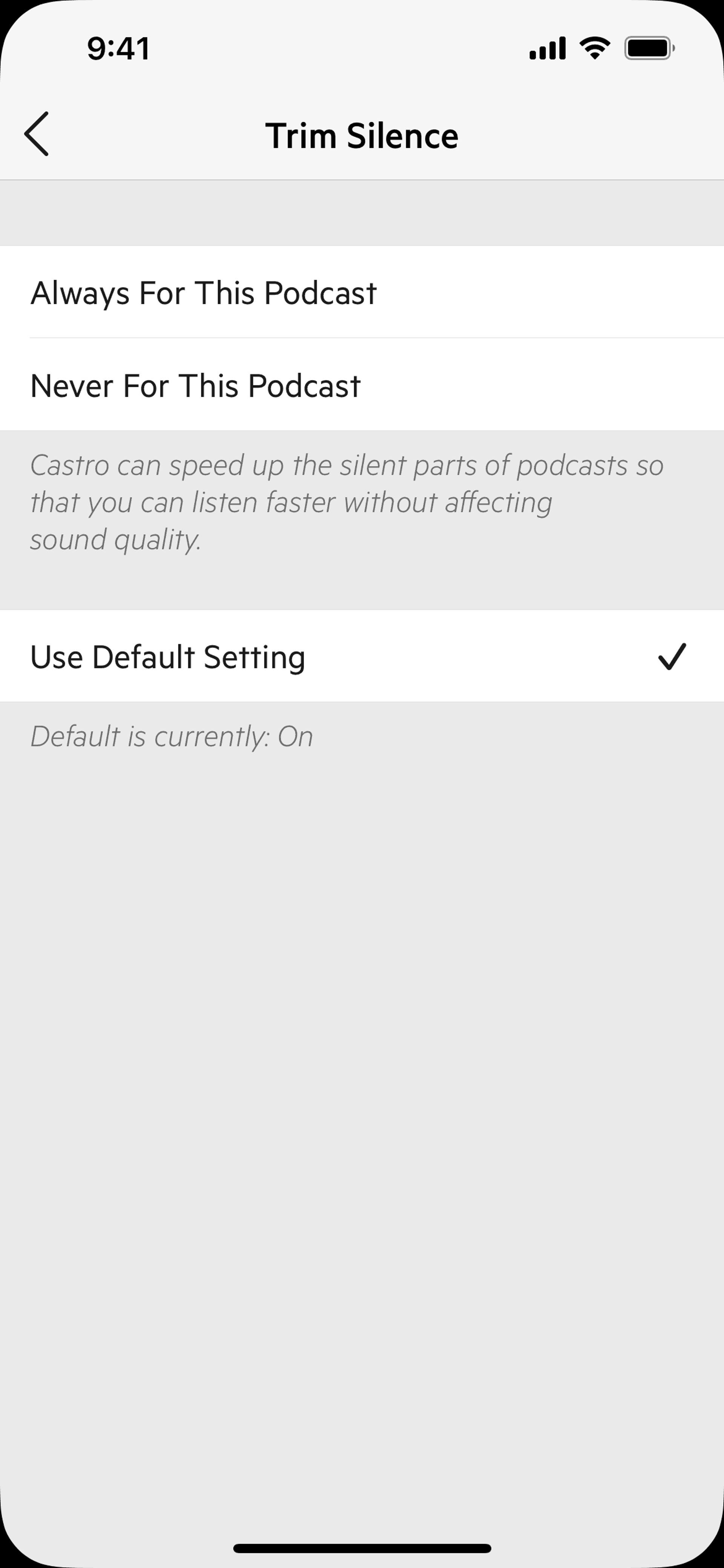 Castro iOS Music & Audio interface screenshot 21