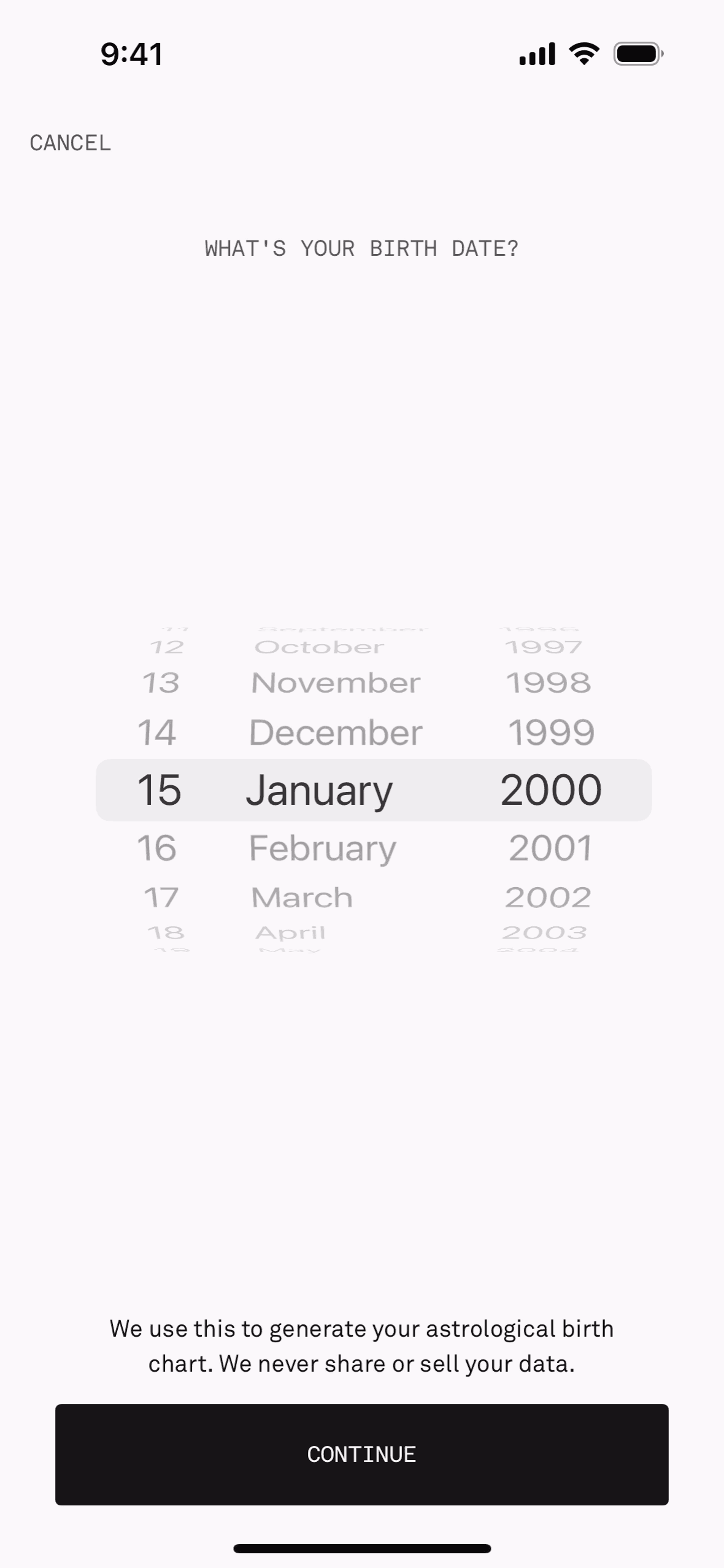 Co–Star iOS Lifestyle interface screenshot 5