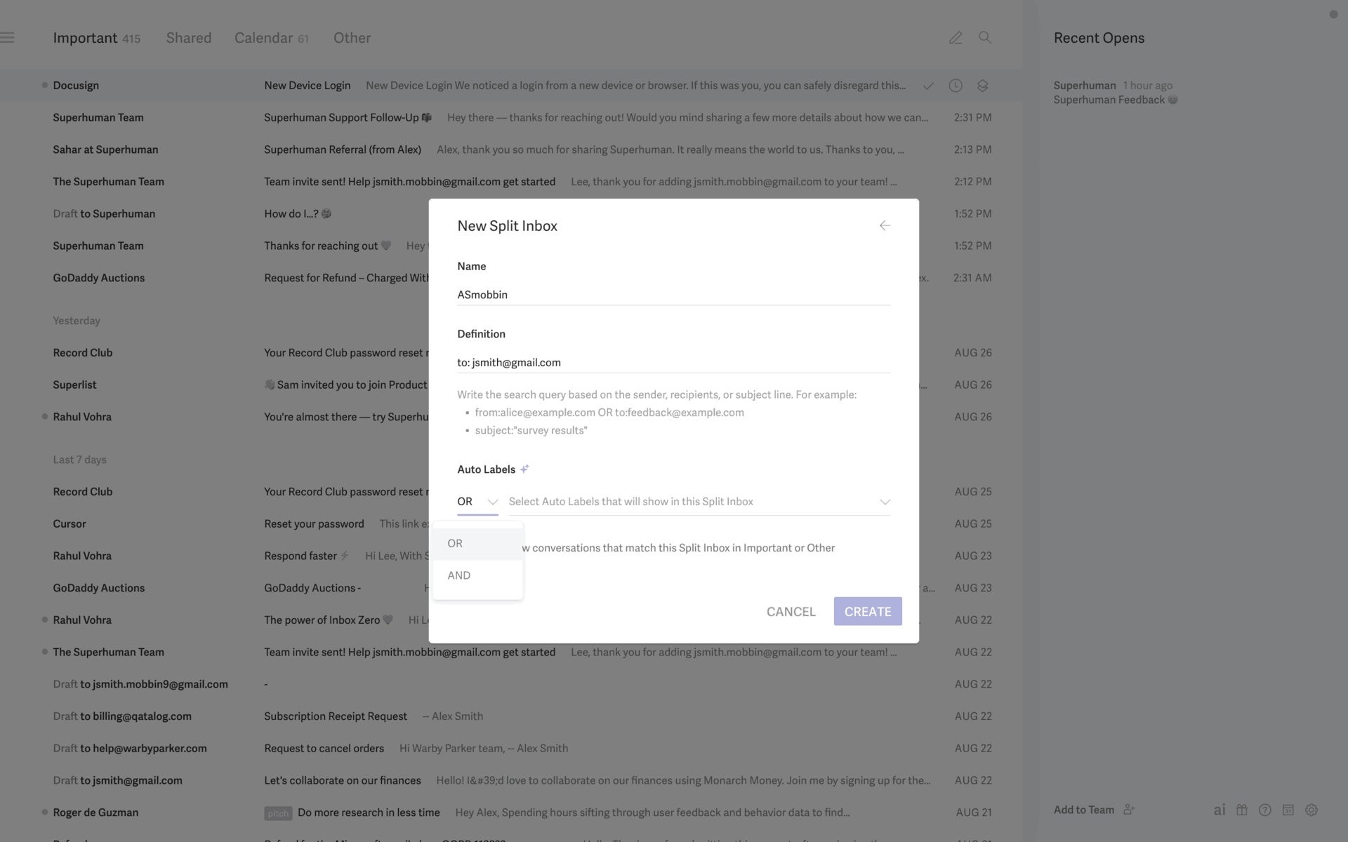 Superhuman Web AI interface screenshot 15